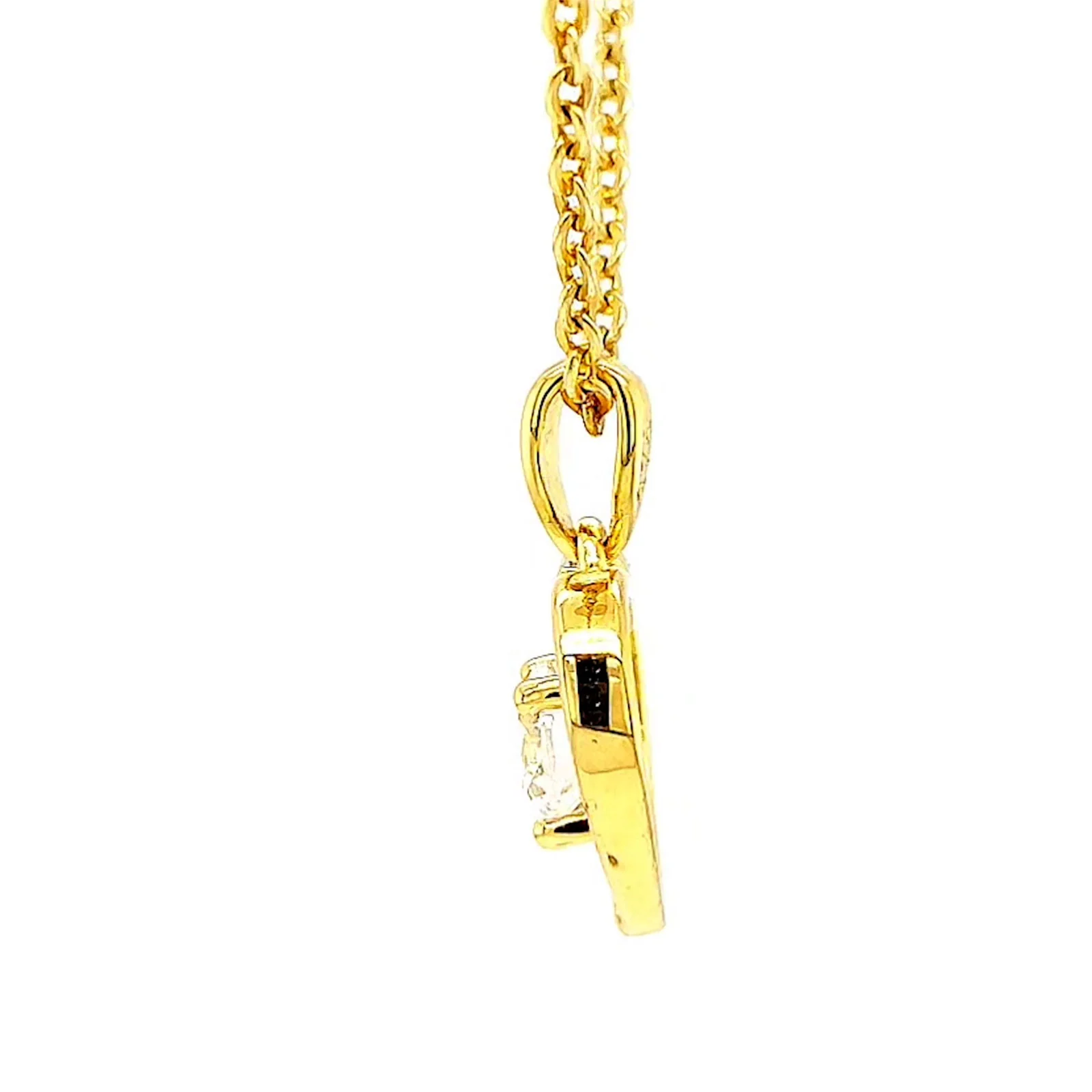 HUSH 9ct Yellow Gold Round Brilliant Cut with 0.60 CARAT tw of Diamond Simulants Pendant - Image 21