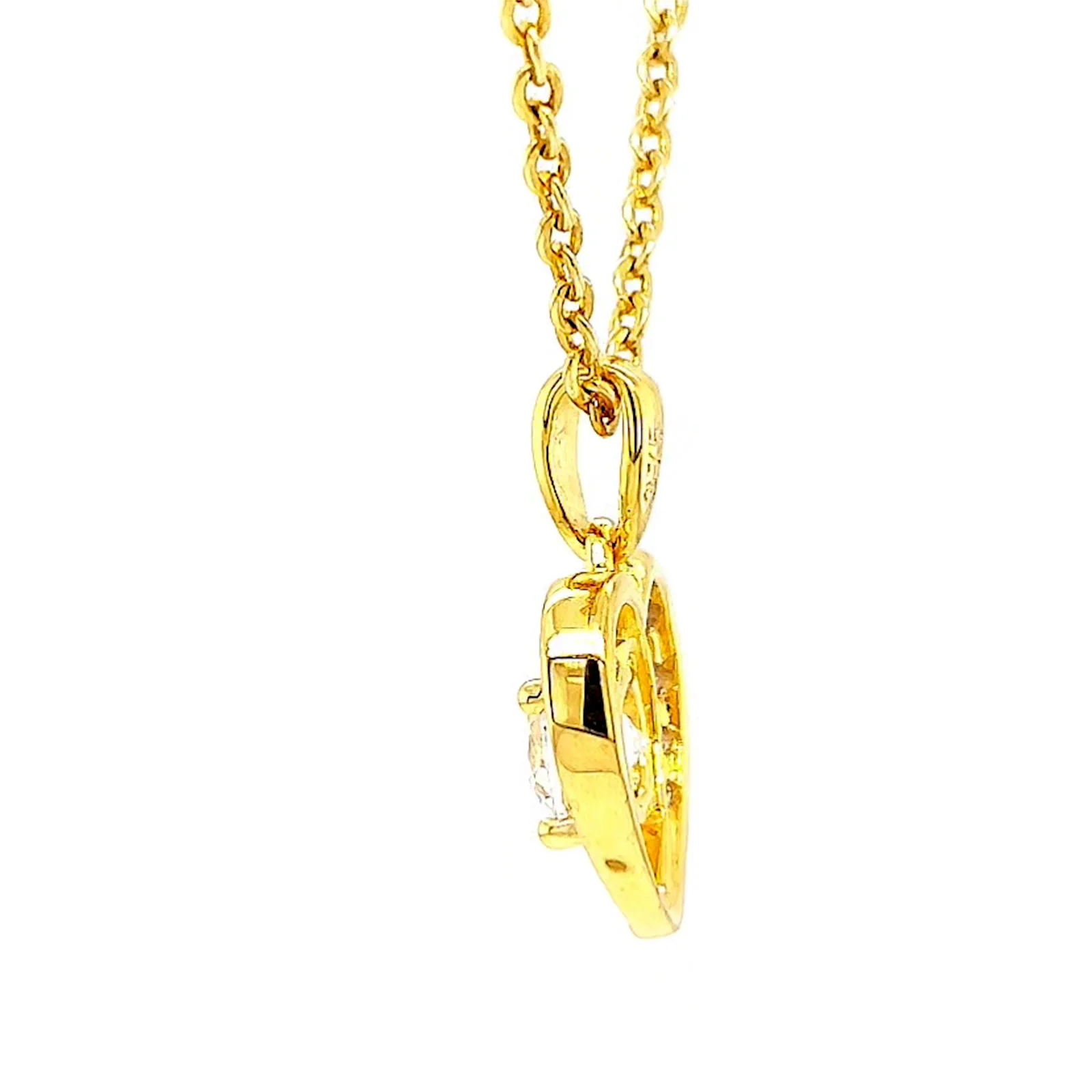 HUSH 9ct Yellow Gold Round Brilliant Cut with 0.60 CARAT tw of Diamond Simulants Pendant - Image 23
