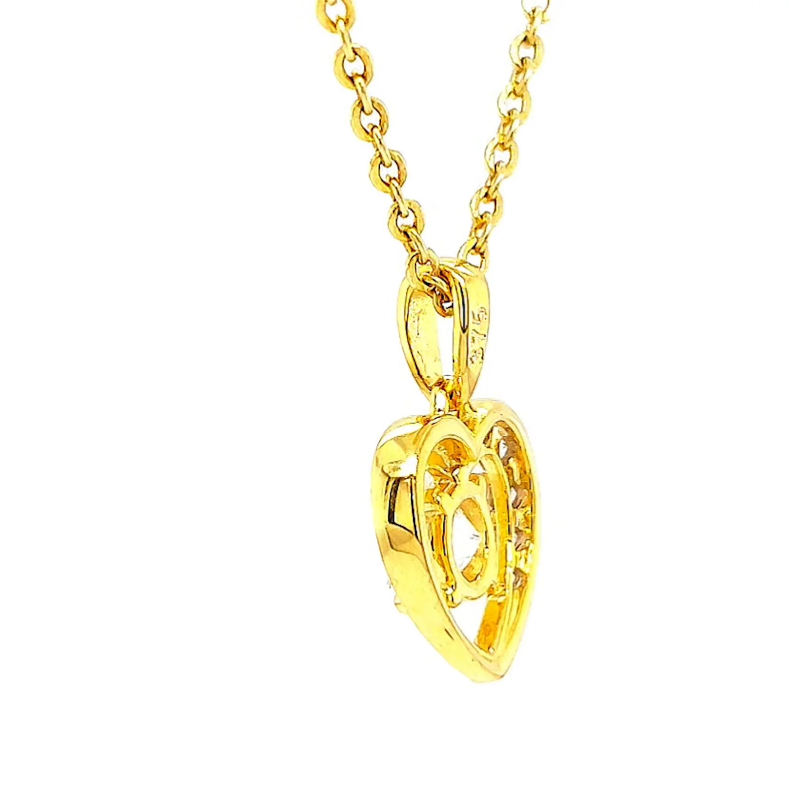 HUSH 9ct Yellow Gold Round Brilliant Cut with 0.60 CARAT tw of Diamond Simulants Pendant - Image 26