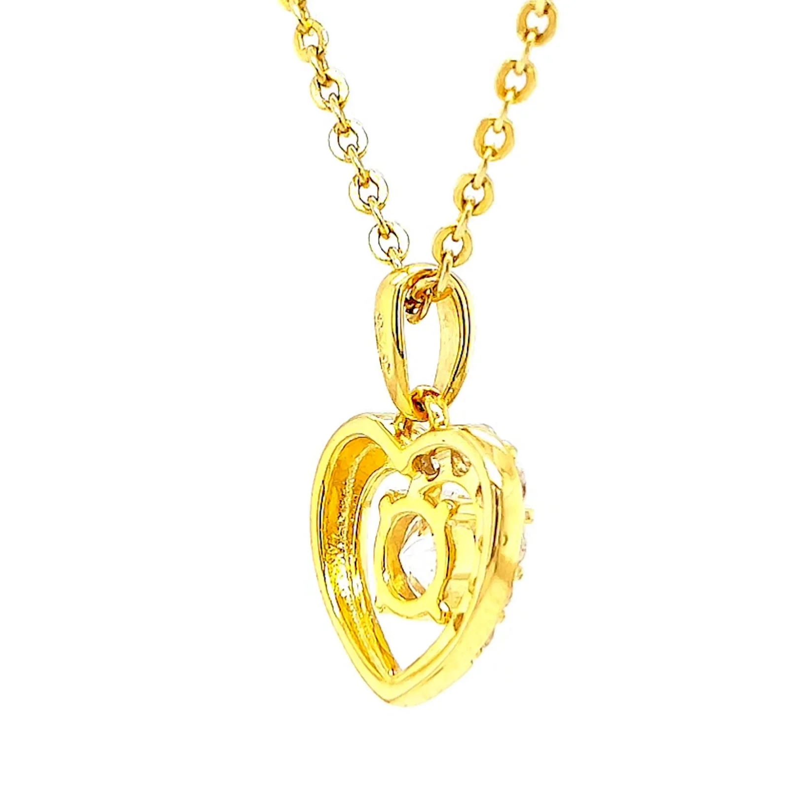 HUSH 9ct Yellow Gold Round Brilliant Cut with 0.60 CARAT tw of Diamond Simulants Pendant - Image 50