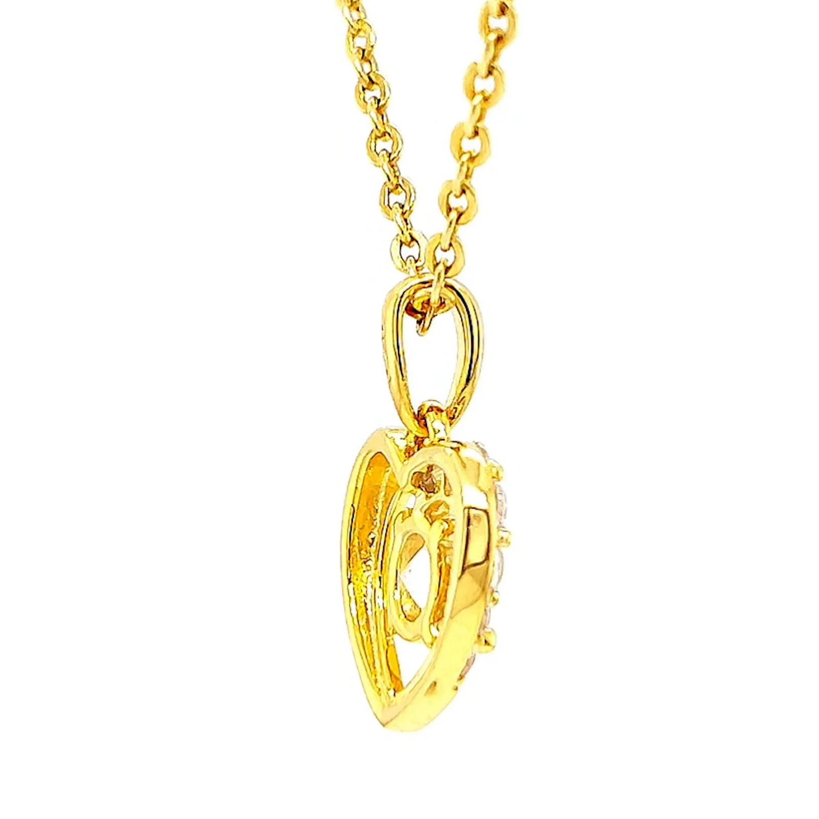 HUSH 9ct Yellow Gold Round Brilliant Cut with 0.60 CARAT tw of Diamond Simulants Pendant - Image 53