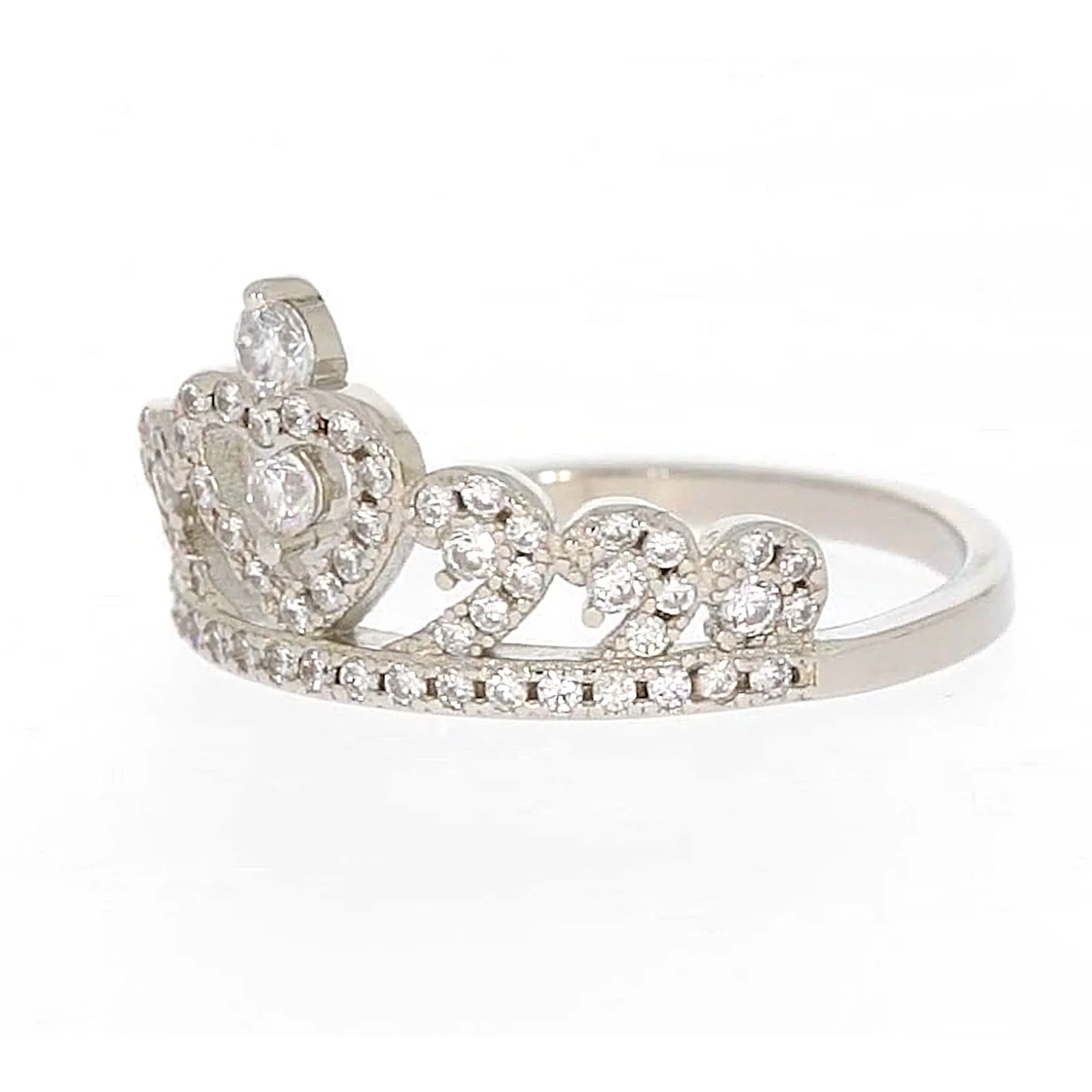 Sterling Silver Cubic Zirconia Tiara Ring - Image 10