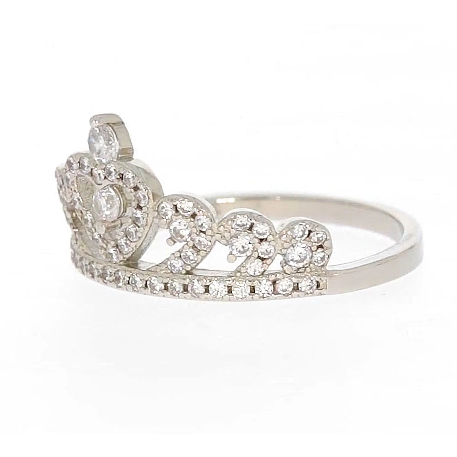 Sterling Silver Cubic Zirconia Tiara Ring - Image 11