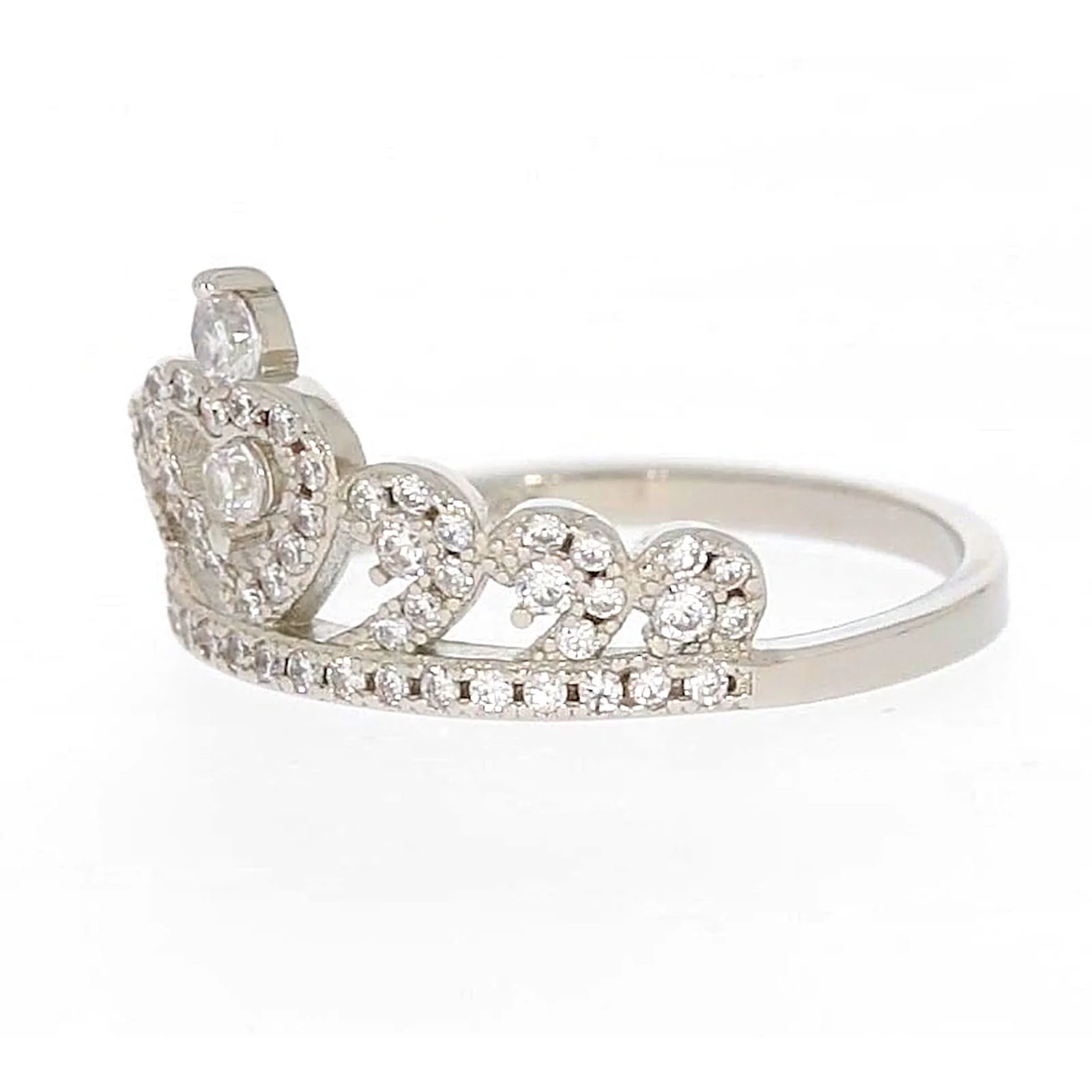 Sterling Silver Cubic Zirconia Tiara Ring - Image 12
