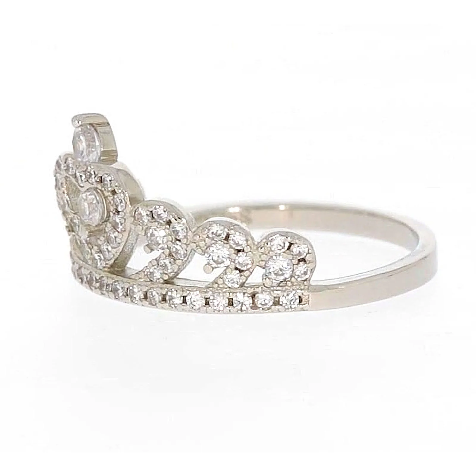 Sterling Silver Cubic Zirconia Tiara Ring - Image 13