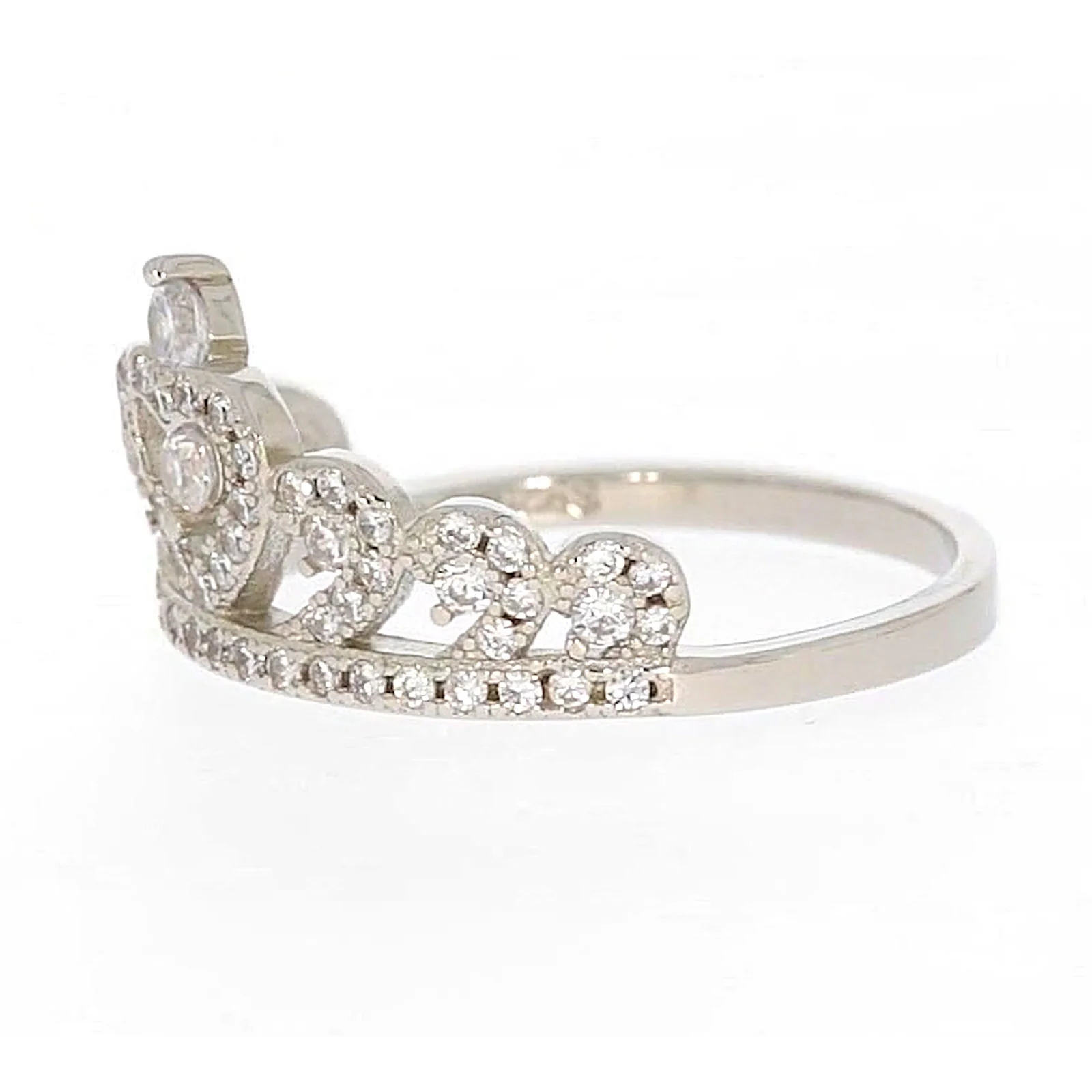 Sterling Silver Cubic Zirconia Tiara Ring - Image 14