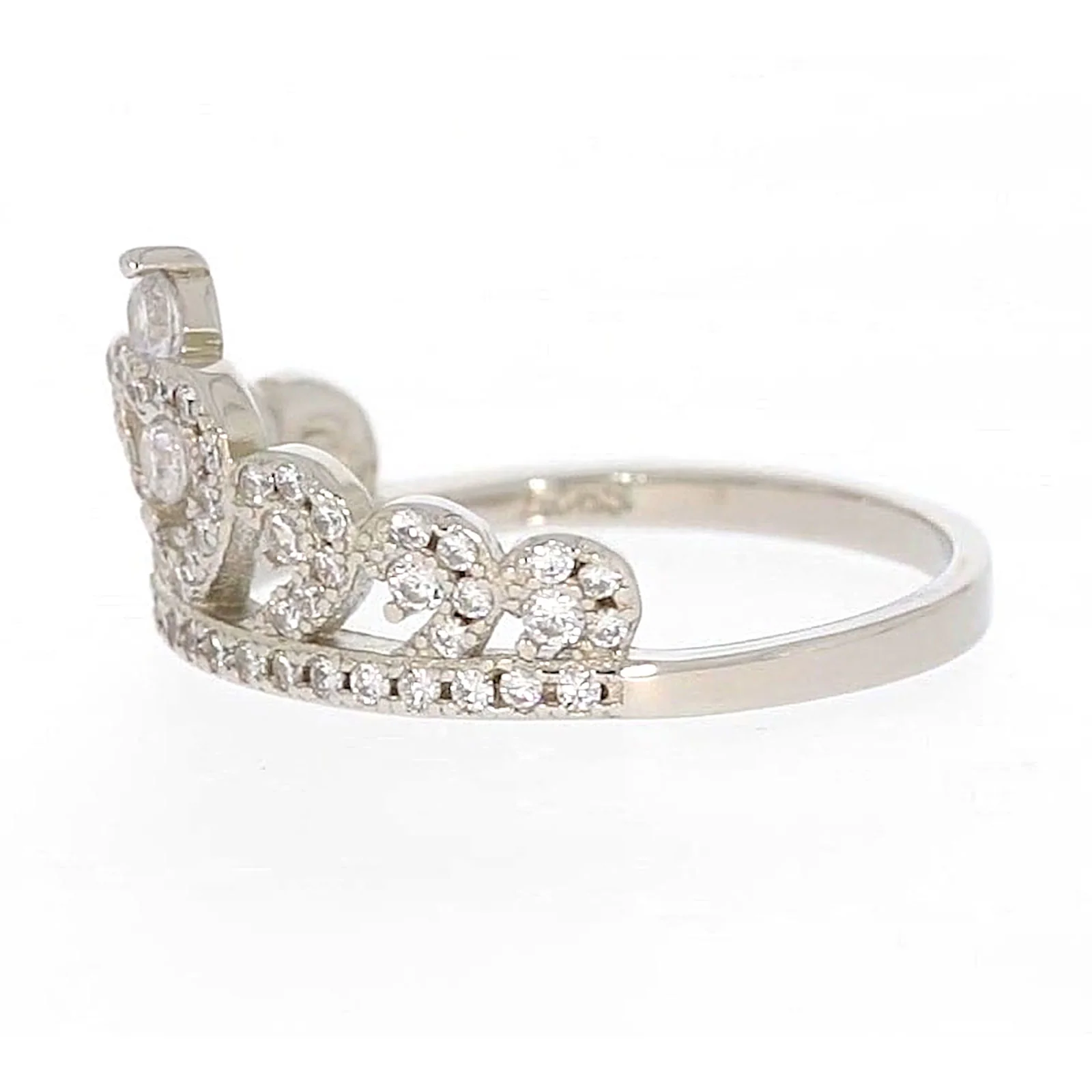 Sterling Silver Cubic Zirconia Tiara Ring - Image 15