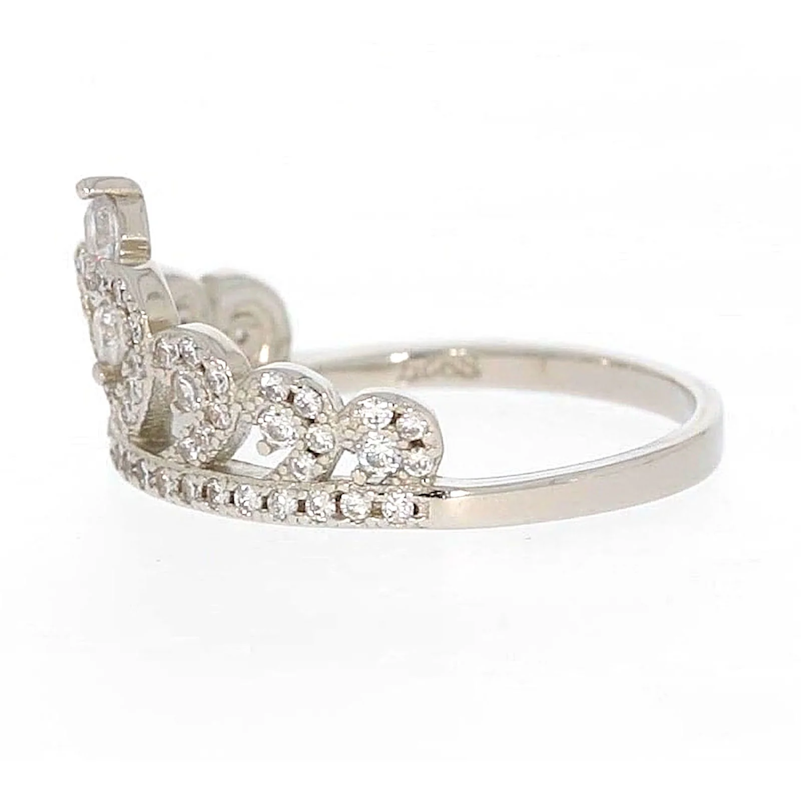 Sterling Silver Cubic Zirconia Tiara Ring - Image 16