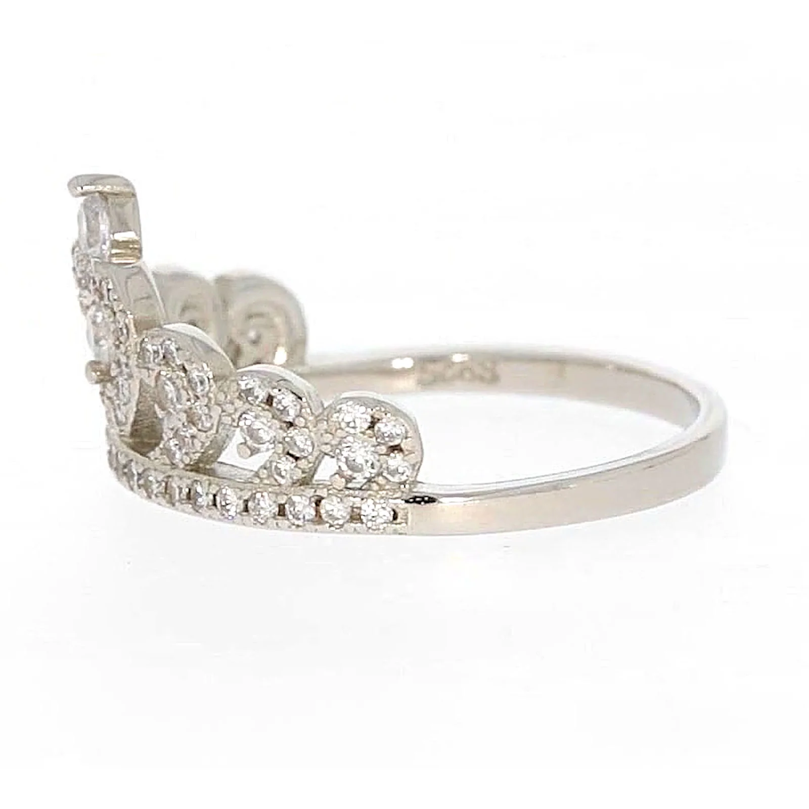 Sterling Silver Cubic Zirconia Tiara Ring - Image 17