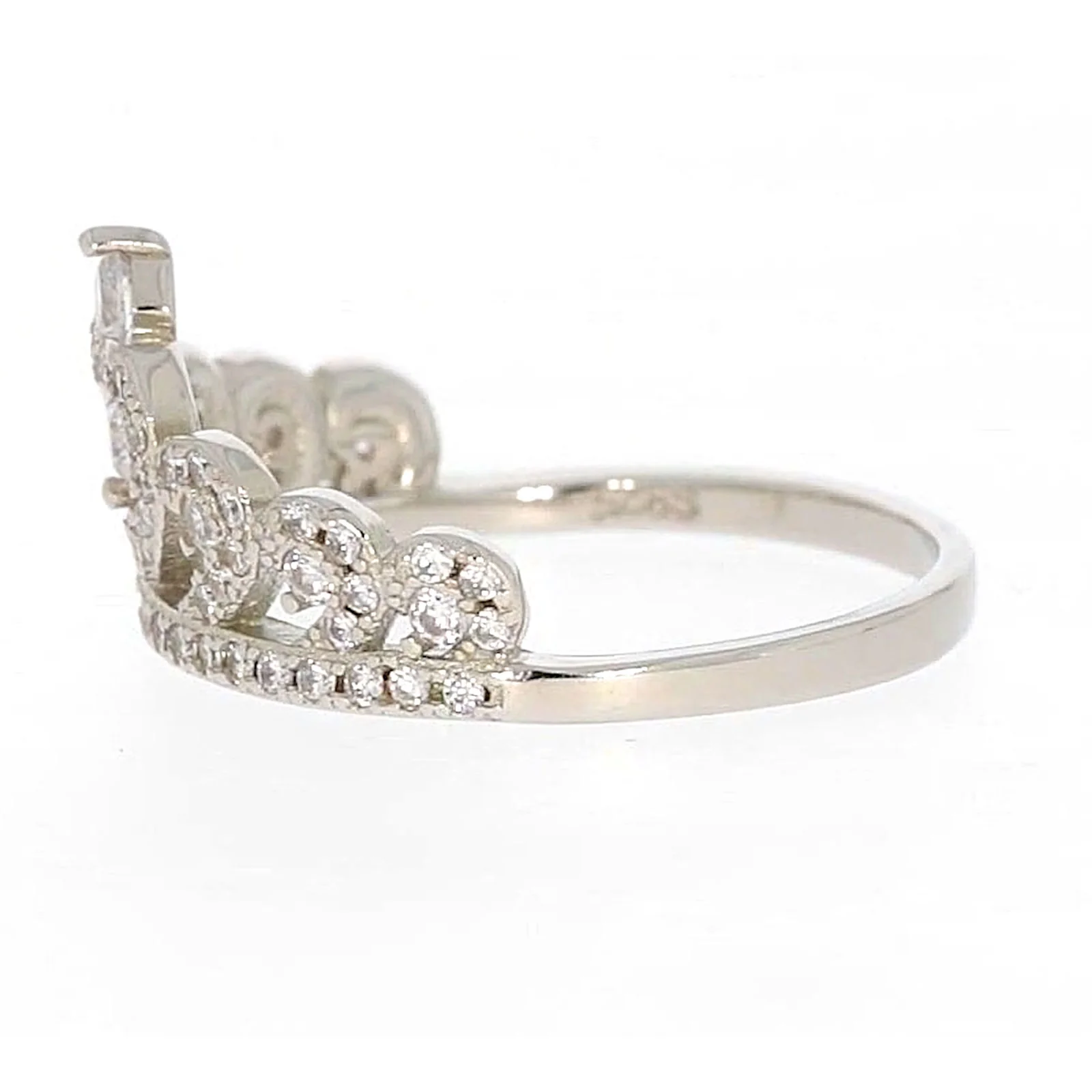 Sterling Silver Cubic Zirconia Tiara Ring - Image 18