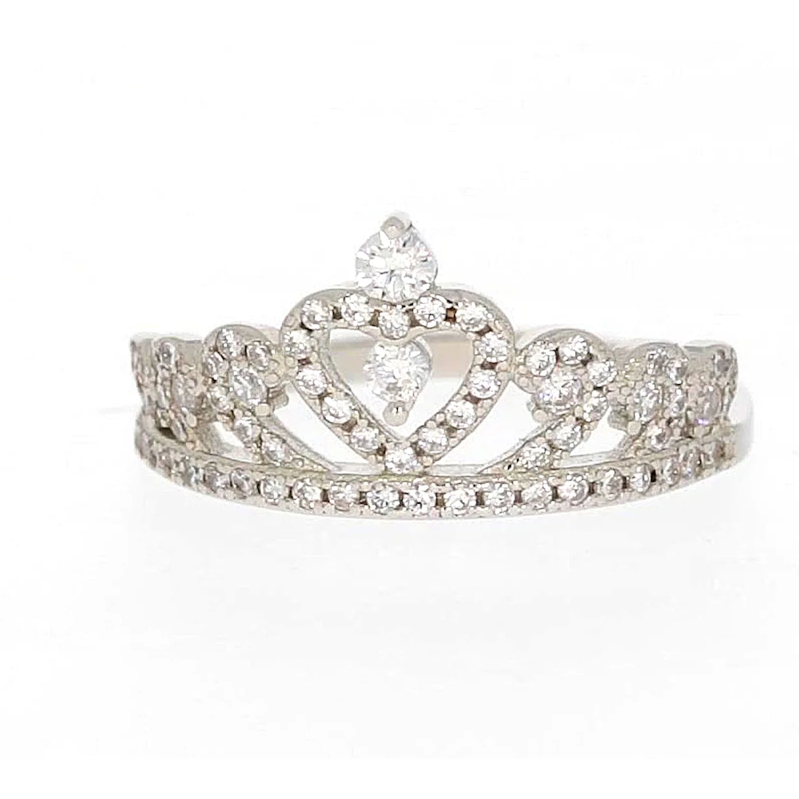 Sterling Silver Cubic Zirconia Tiara Ring - Image 2