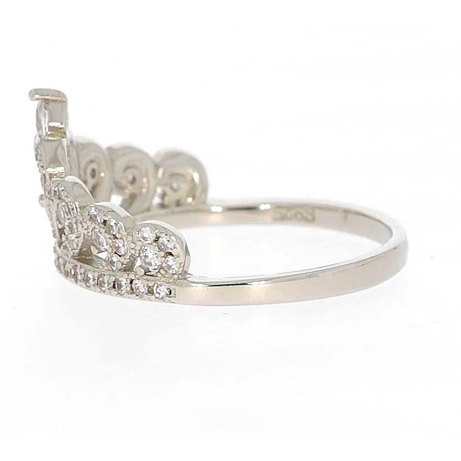 Sterling Silver Cubic Zirconia Tiara Ring - Image 20