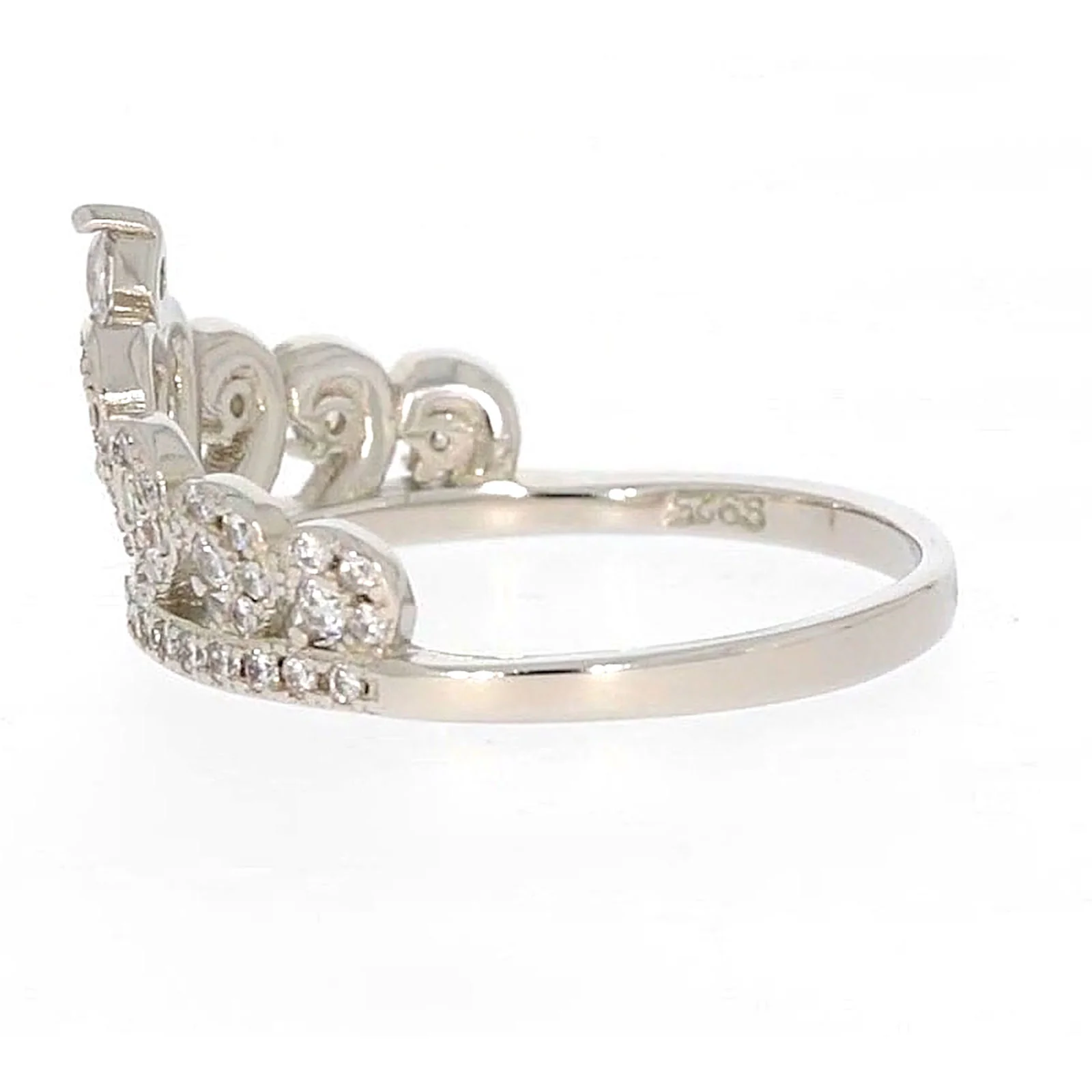 Sterling Silver Cubic Zirconia Tiara Ring - Image 21