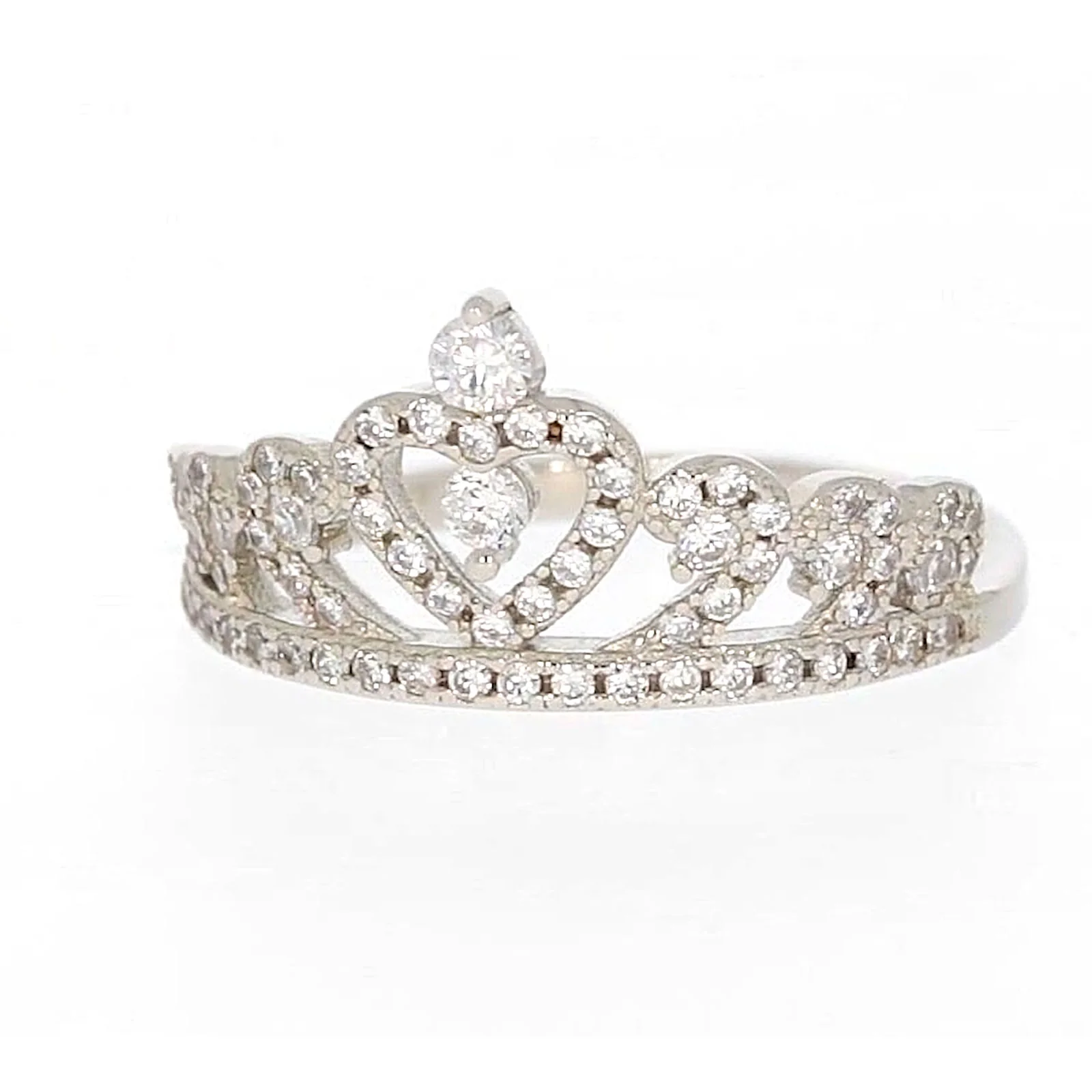 Sterling Silver Cubic Zirconia Tiara Ring - Image 4
