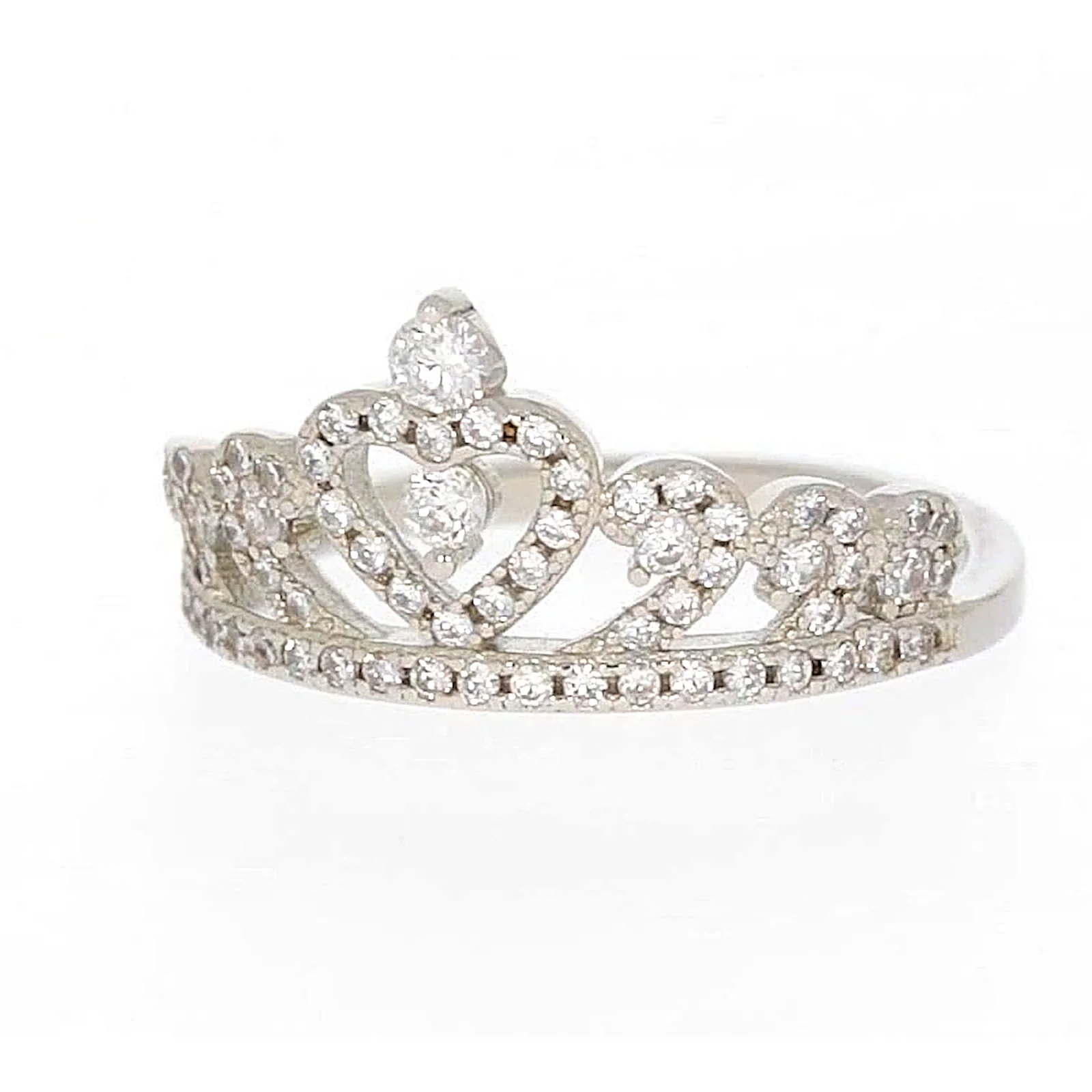 Sterling Silver Cubic Zirconia Tiara Ring - Image 5