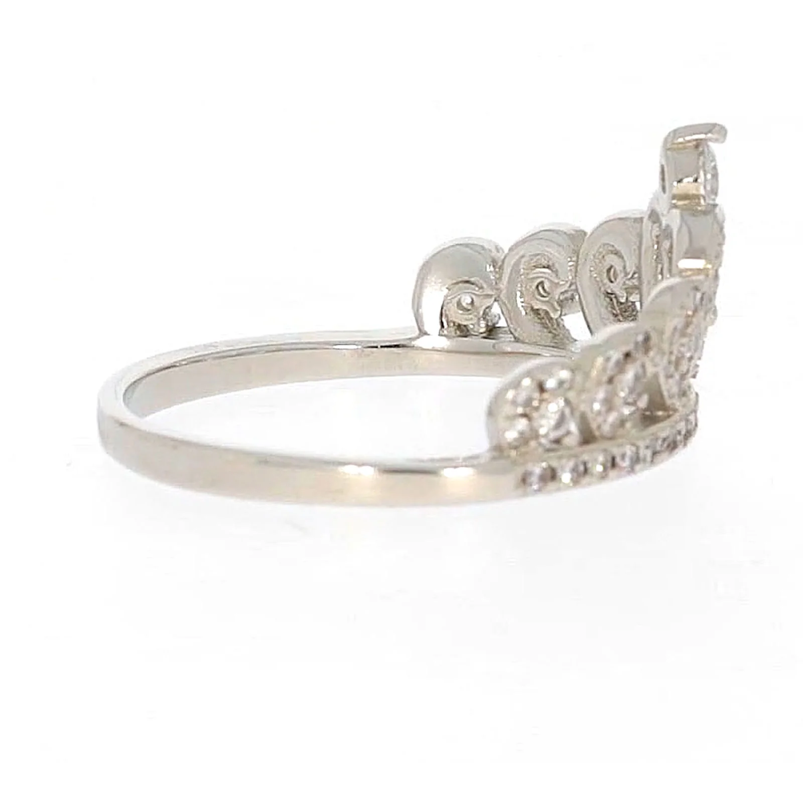 Sterling Silver Cubic Zirconia Tiara Ring - Image 55