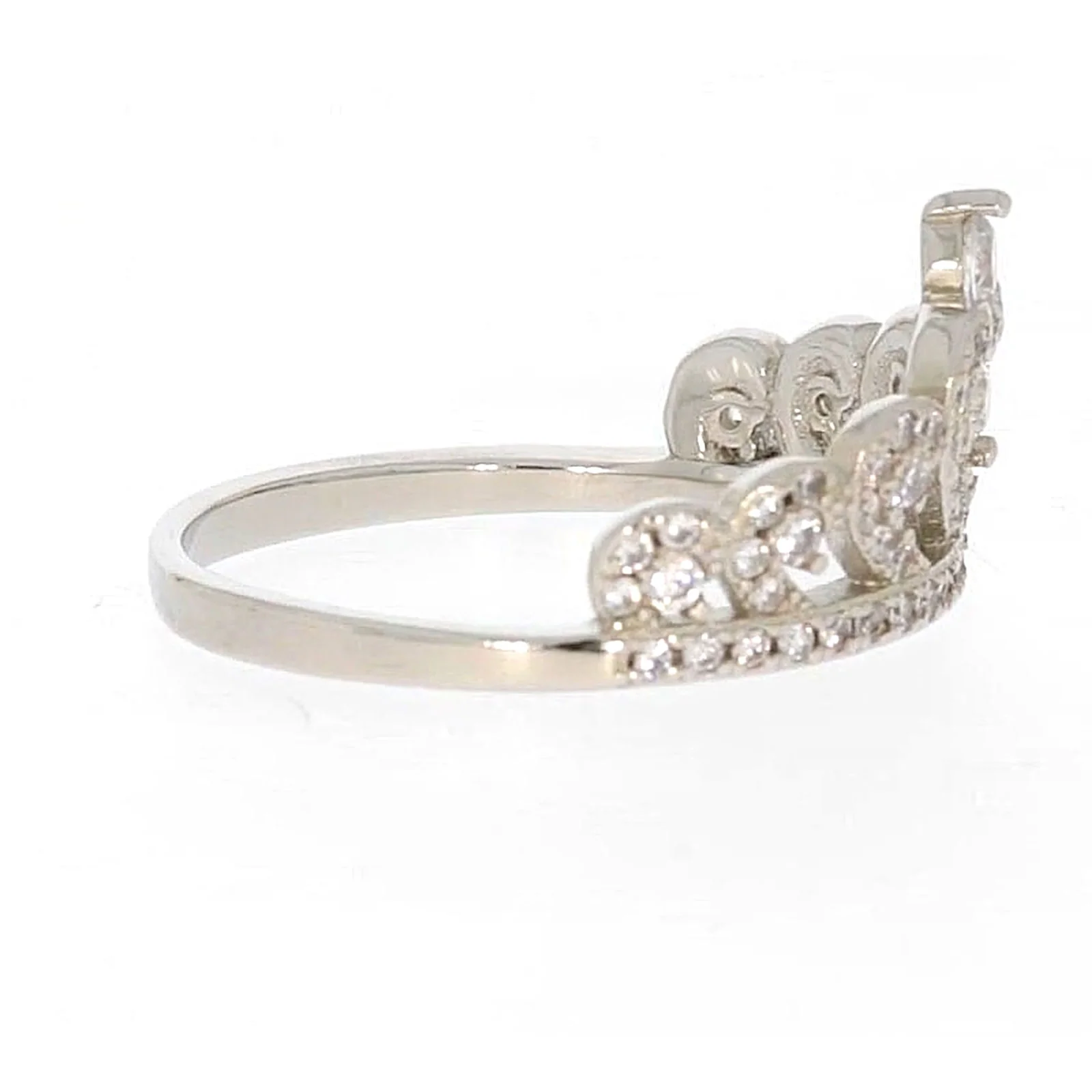Sterling Silver Cubic Zirconia Tiara Ring - Image 58