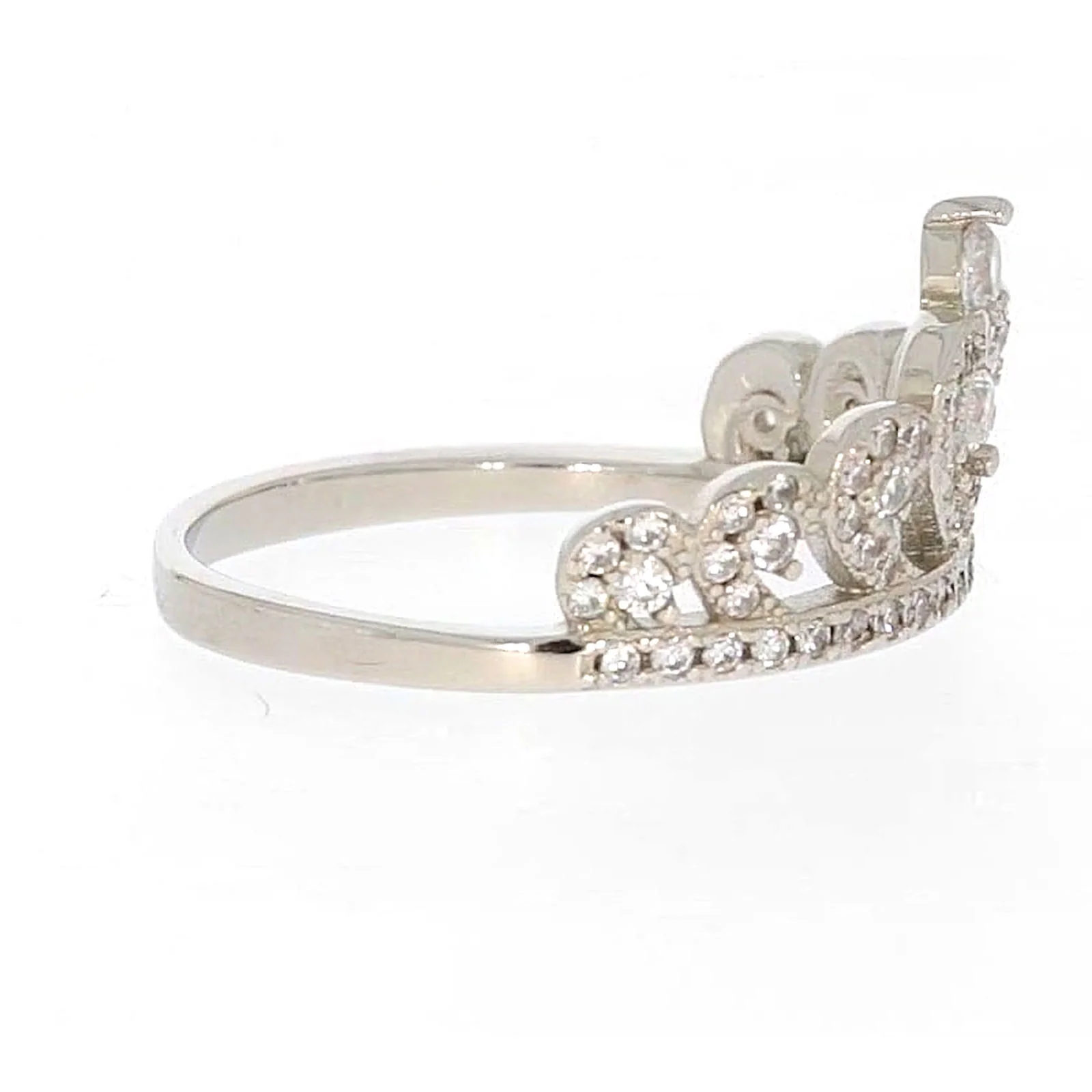 Sterling Silver Cubic Zirconia Tiara Ring - Image 59