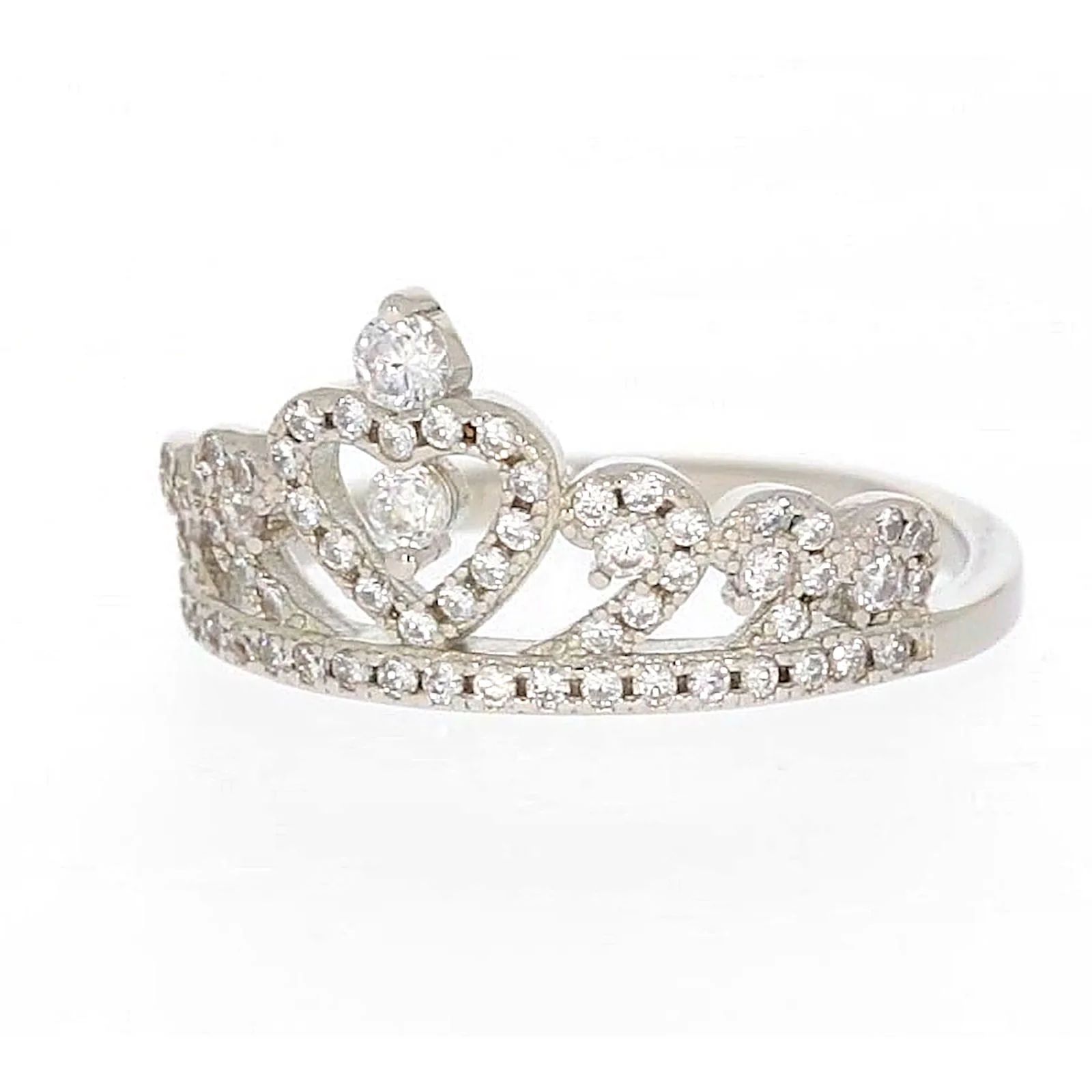 Sterling Silver Cubic Zirconia Tiara Ring - Image 6