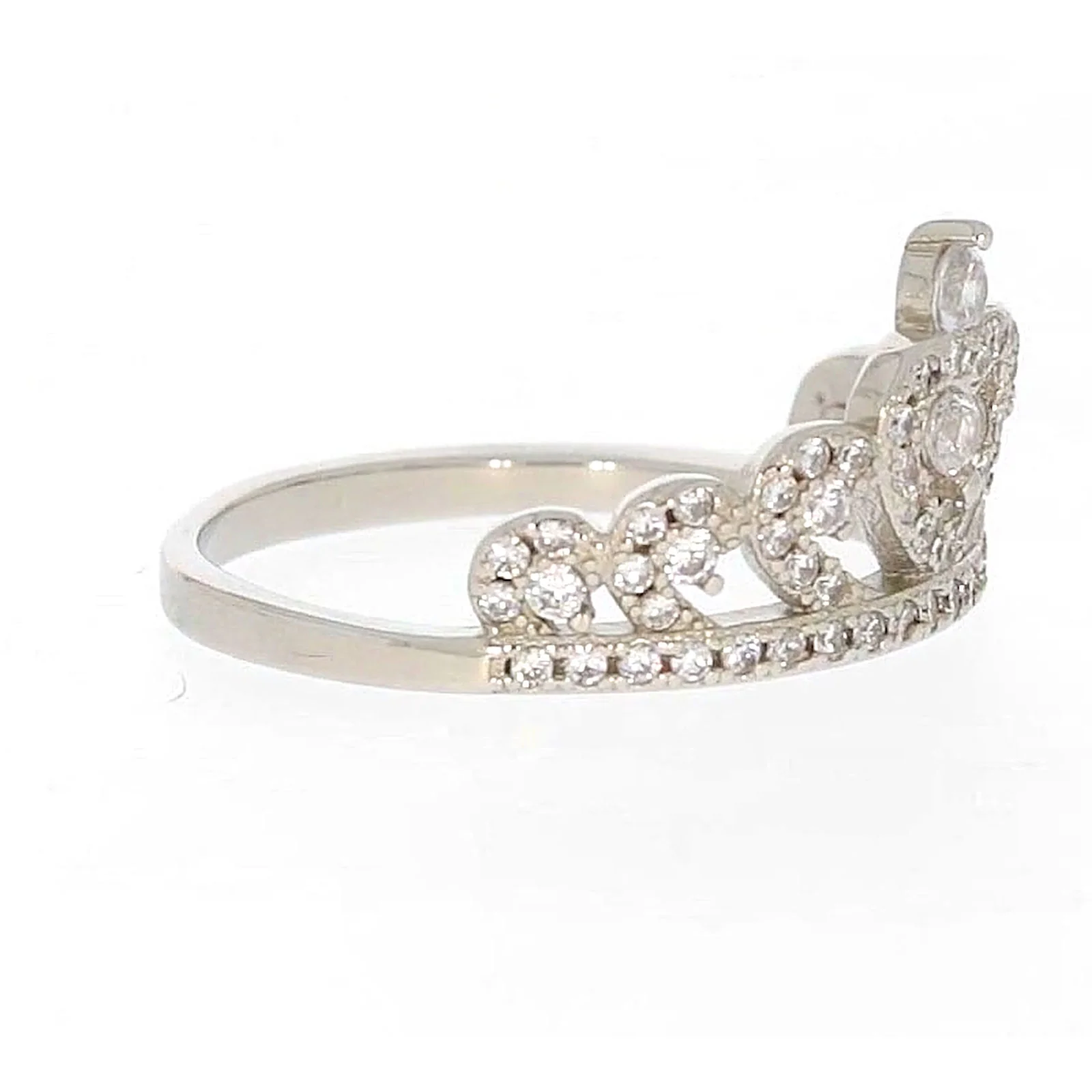 Sterling Silver Cubic Zirconia Tiara Ring - Image 62