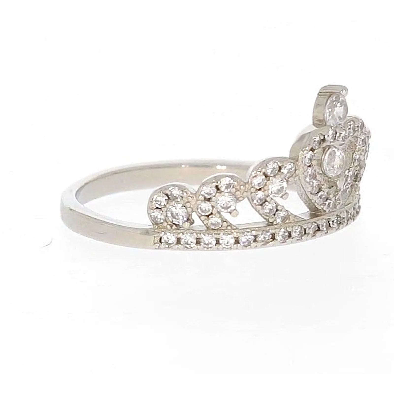 Sterling Silver Cubic Zirconia Tiara Ring - Image 64