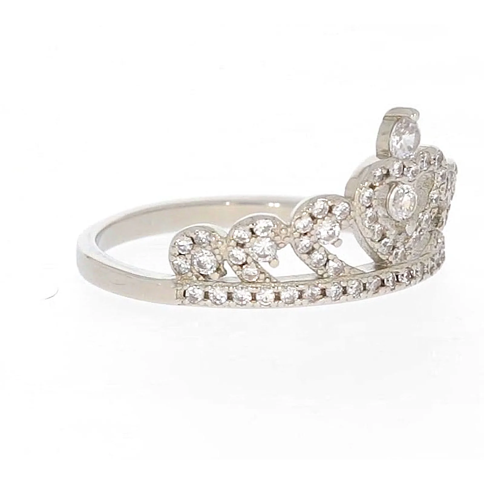 Sterling Silver Cubic Zirconia Tiara Ring - Image 65