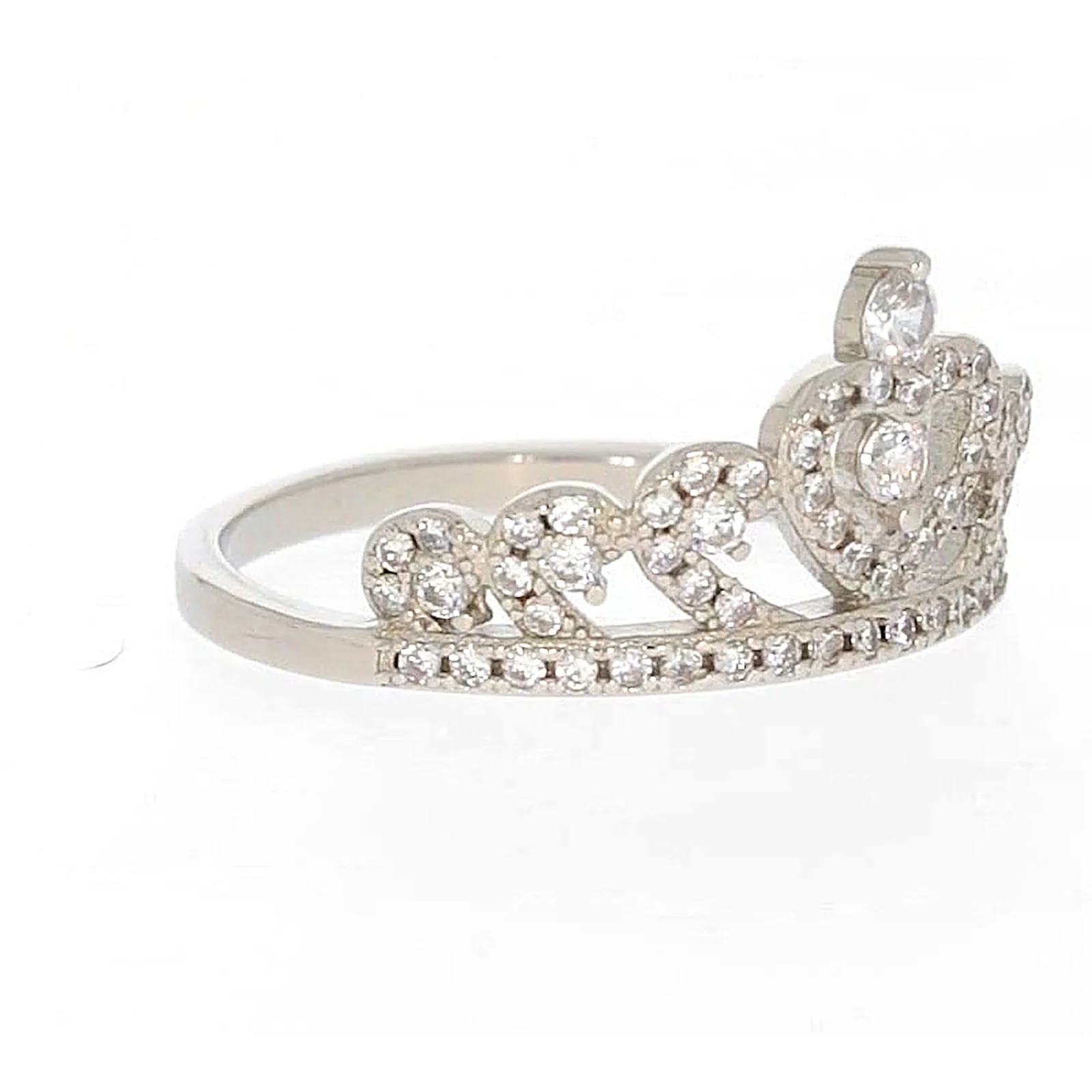 Sterling Silver Cubic Zirconia Tiara Ring - Image 66