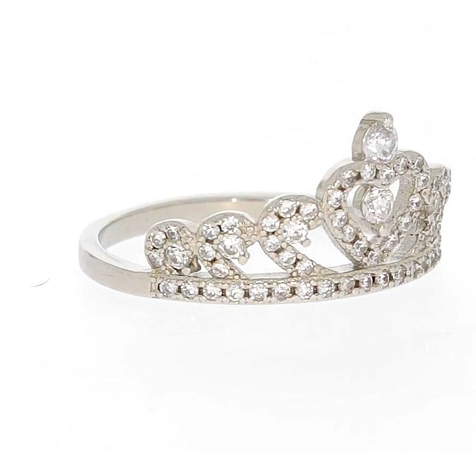 Sterling Silver Cubic Zirconia Tiara Ring - Image 67