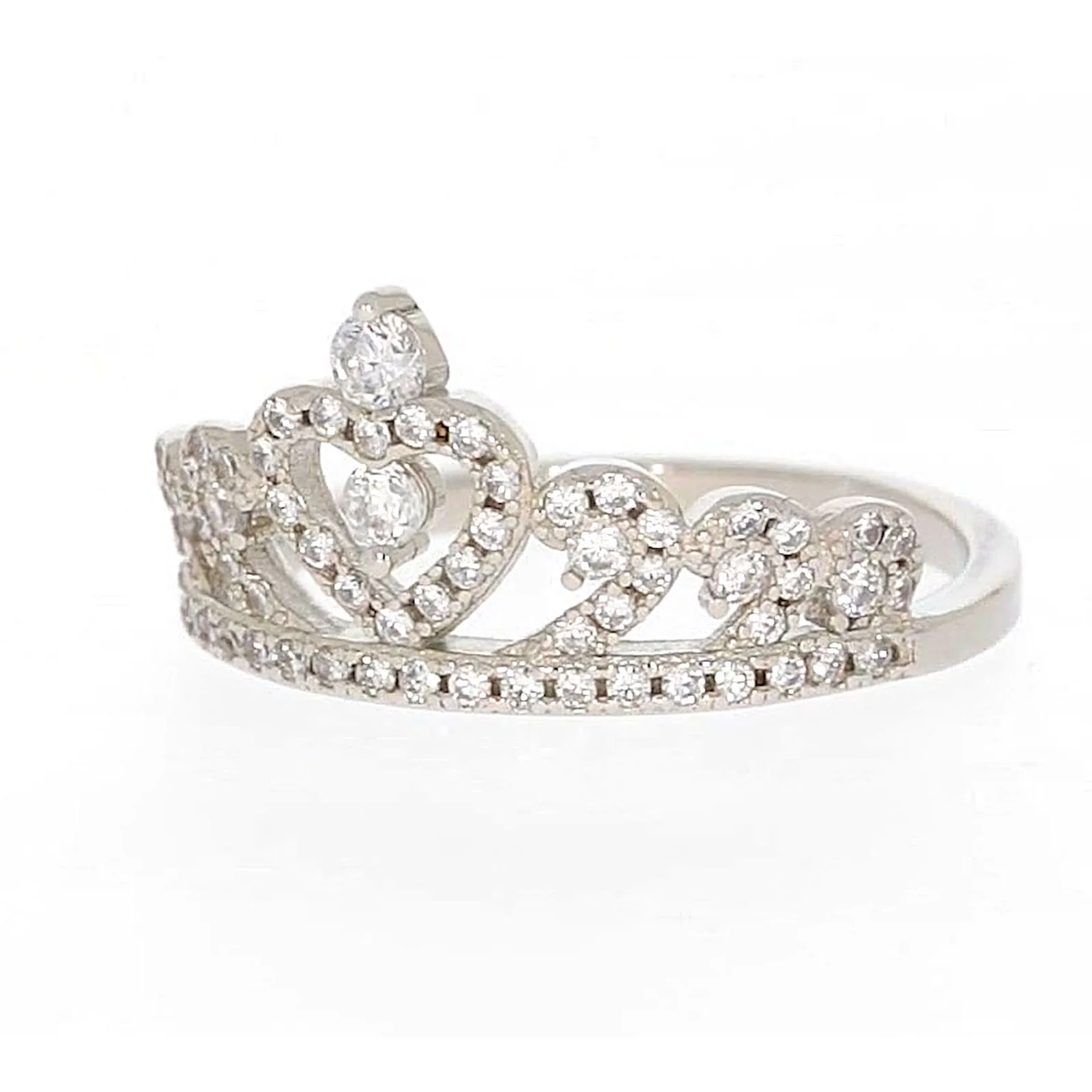 Sterling Silver Cubic Zirconia Tiara Ring - Image 7