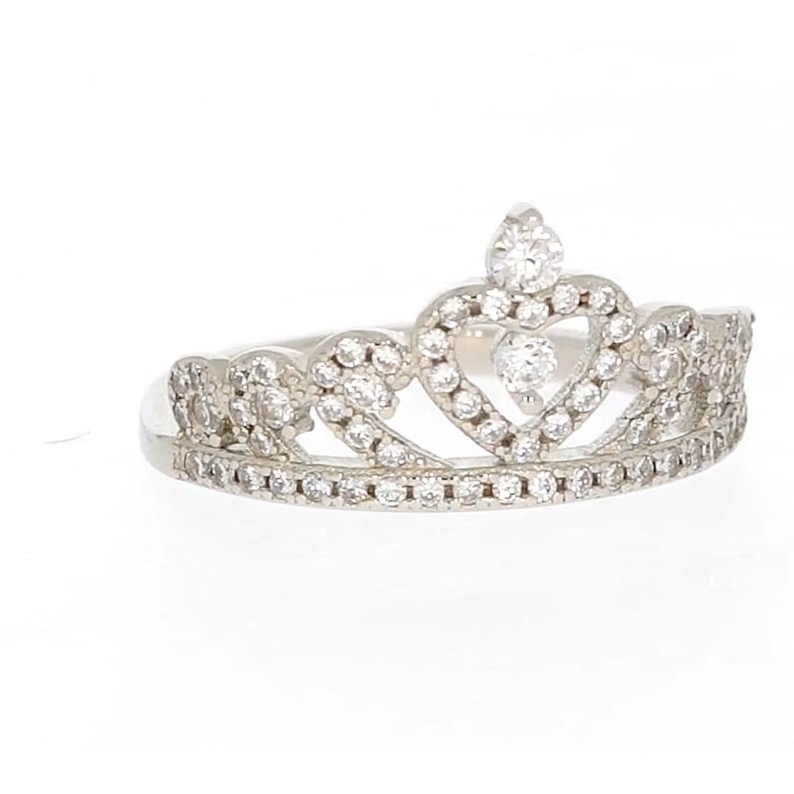 Sterling Silver Cubic Zirconia Tiara Ring - Image 72
