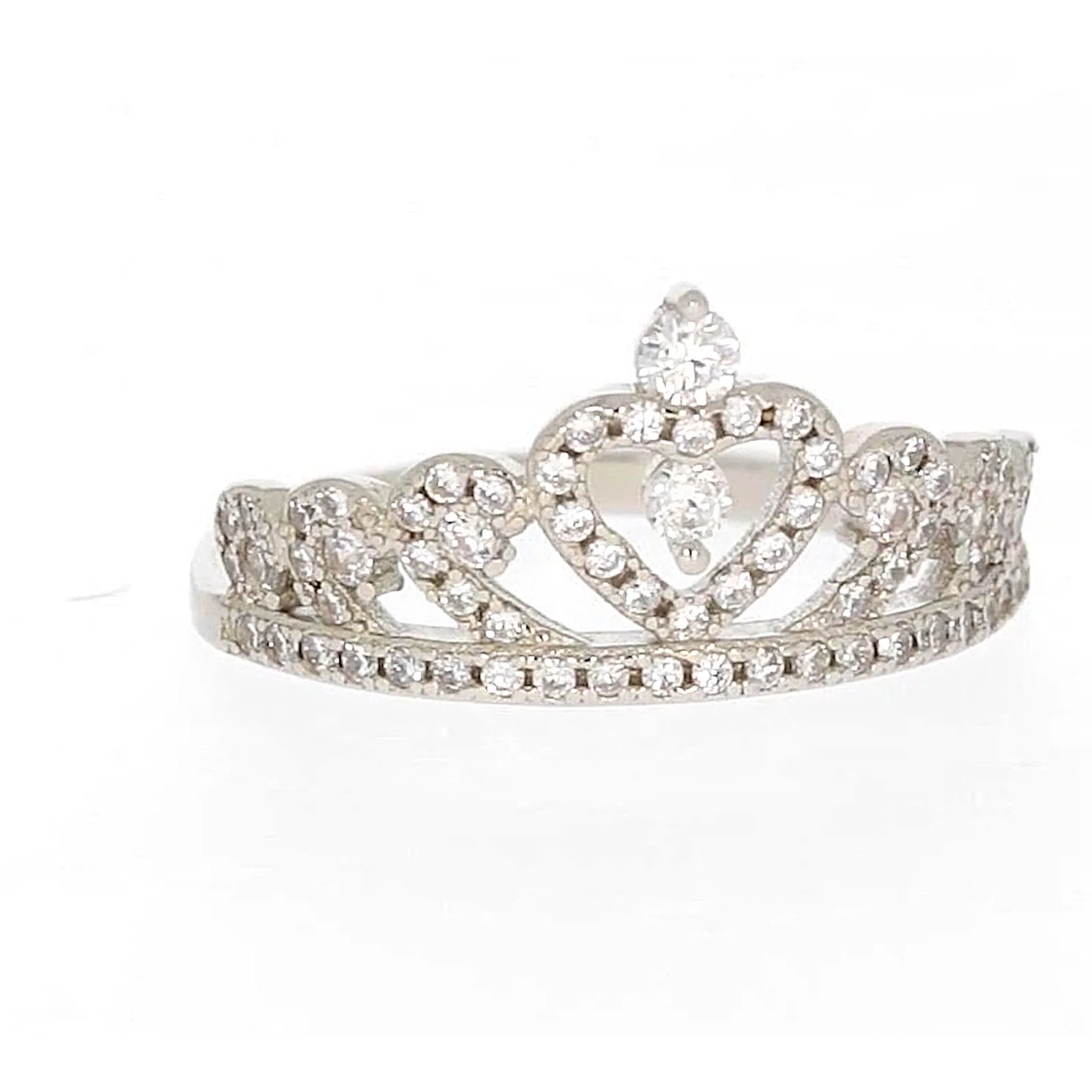 Sterling Silver Cubic Zirconia Tiara Ring - Image 73