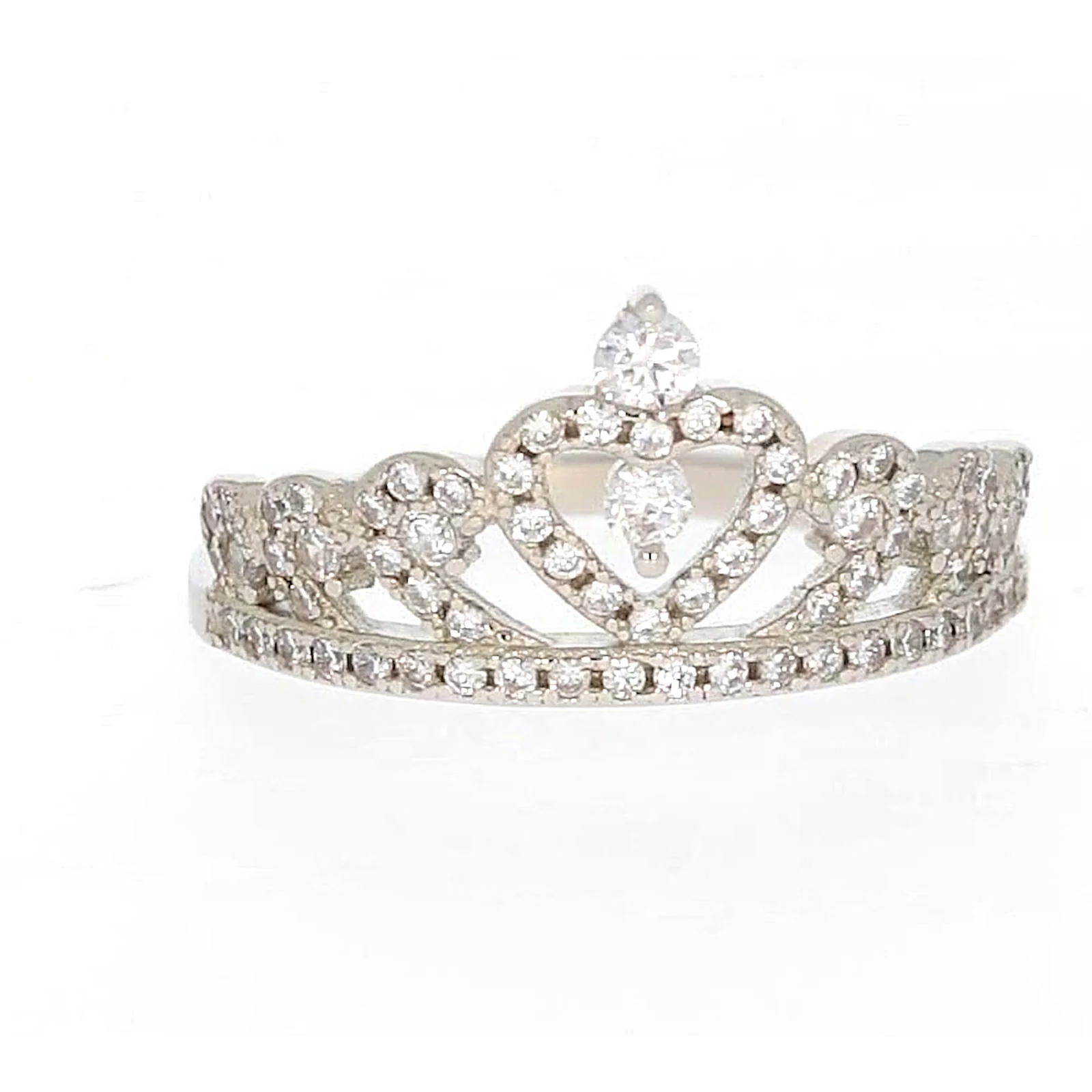Sterling Silver Cubic Zirconia Tiara Ring - Image 74