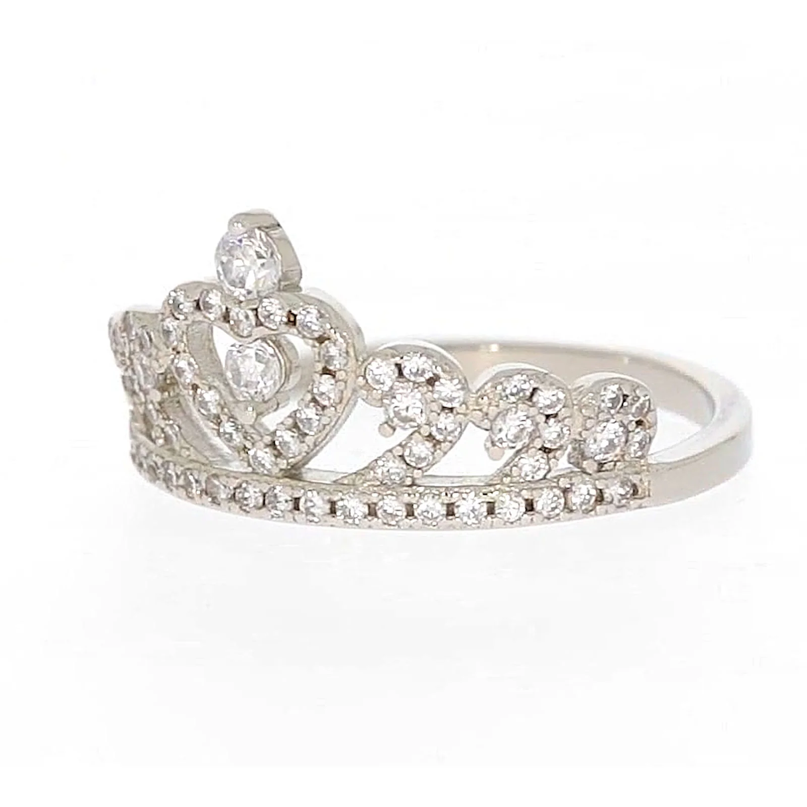 Sterling Silver Cubic Zirconia Tiara Ring - Image 8