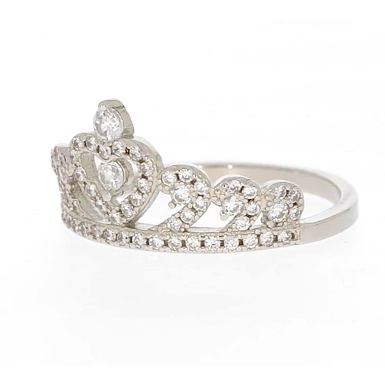 Sterling Silver Cubic Zirconia Tiara Ring - Image 9