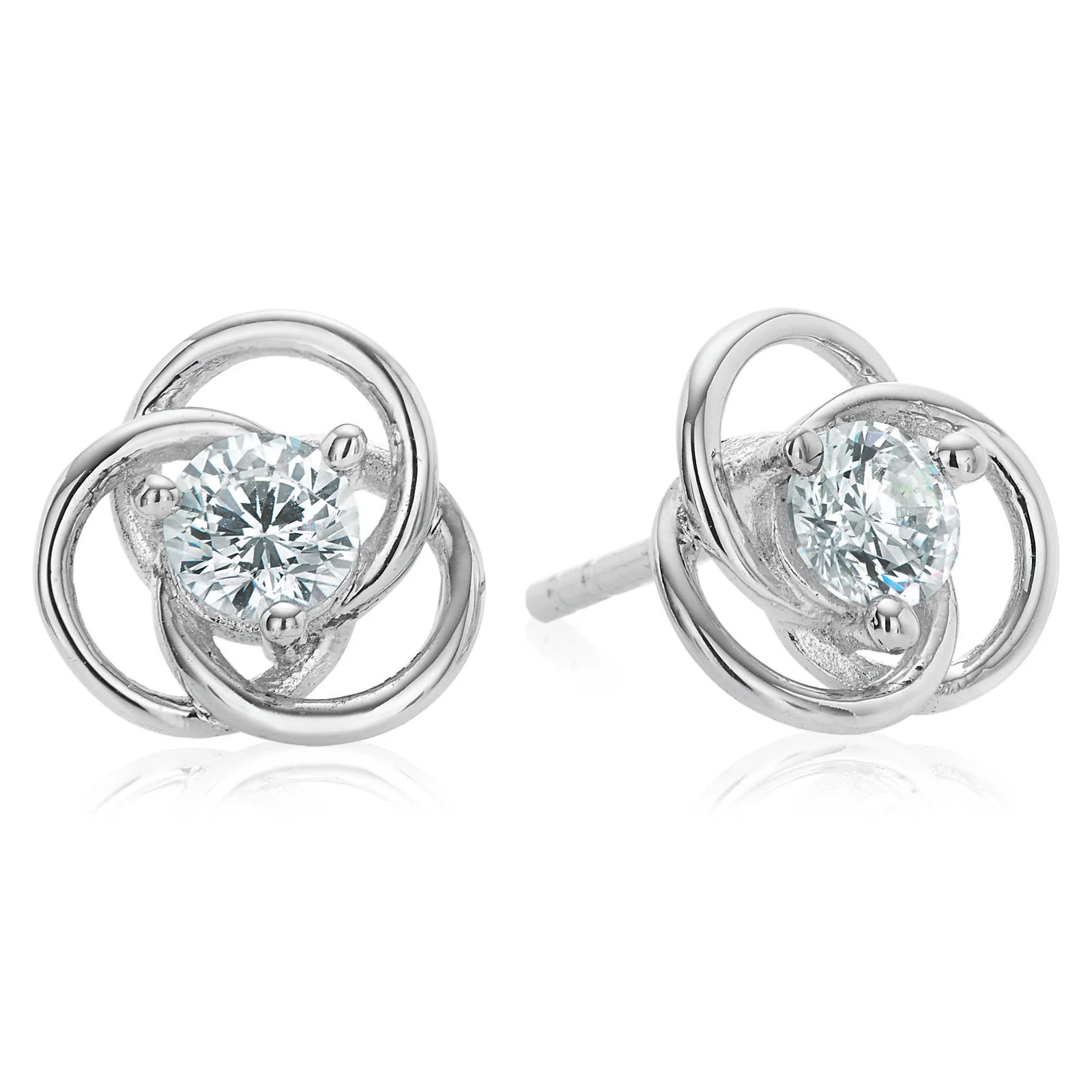 Sterling Silver Cubic Zirconia Stud Earrings