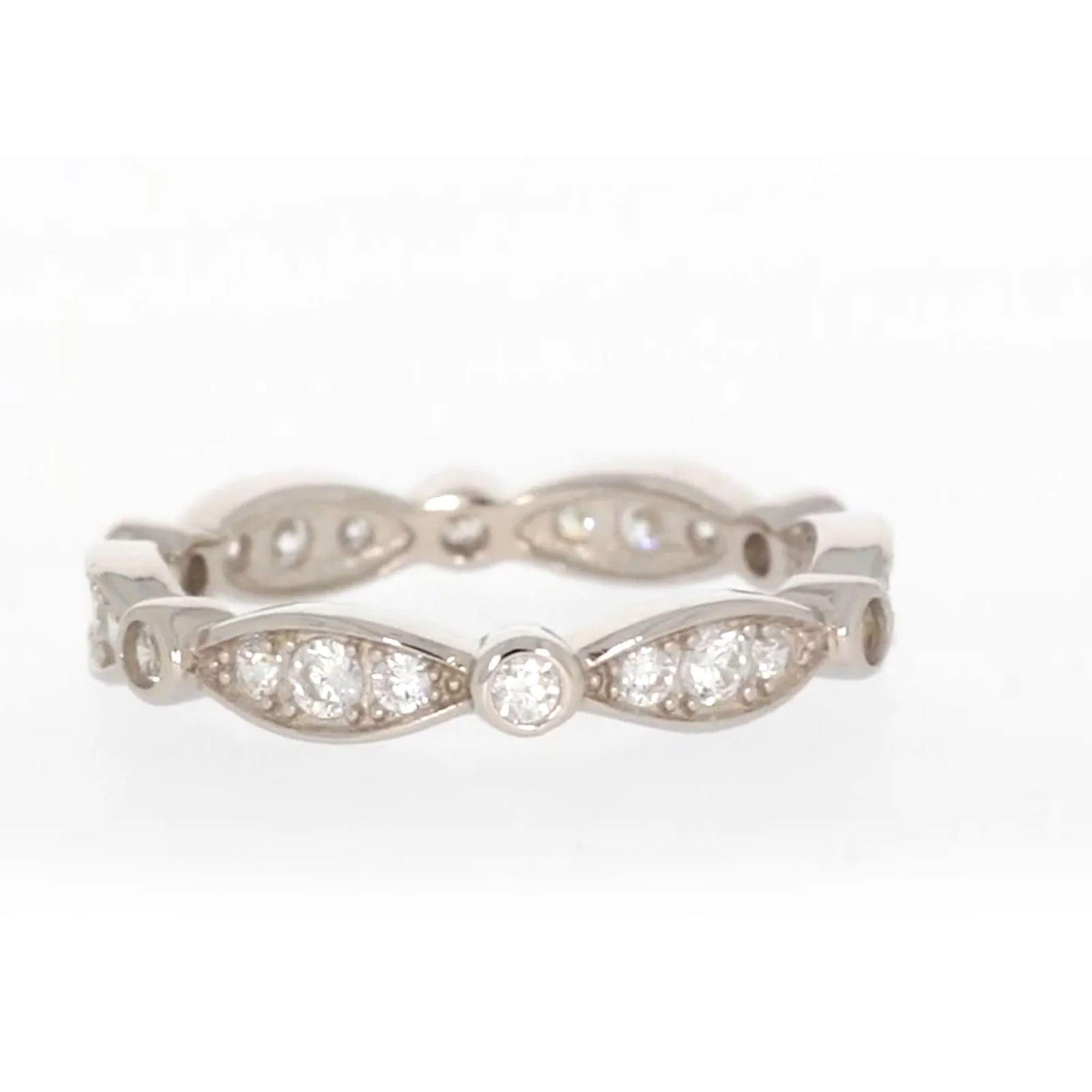 Sterling Silver Cubic Zirconia Stacker Ring - Image 31
