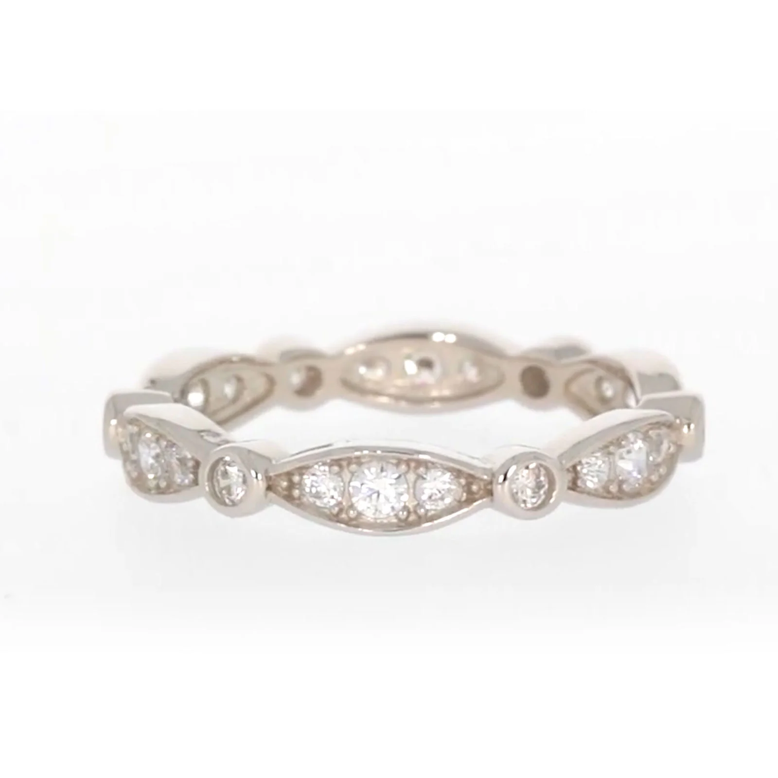 Sterling Silver Cubic Zirconia Stacker Ring - Image 64