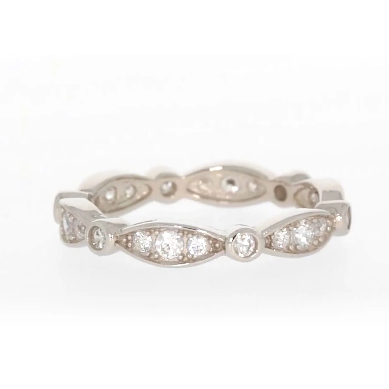 Sterling Silver Cubic Zirconia Stacker Ring - Image 66
