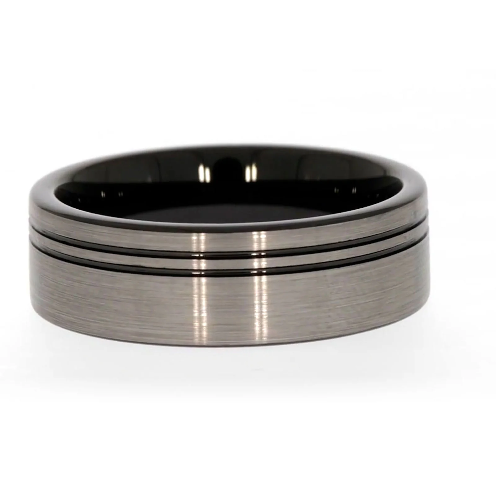 Tensity Tungsten Black Patterned Band Mens Ring - Image 39