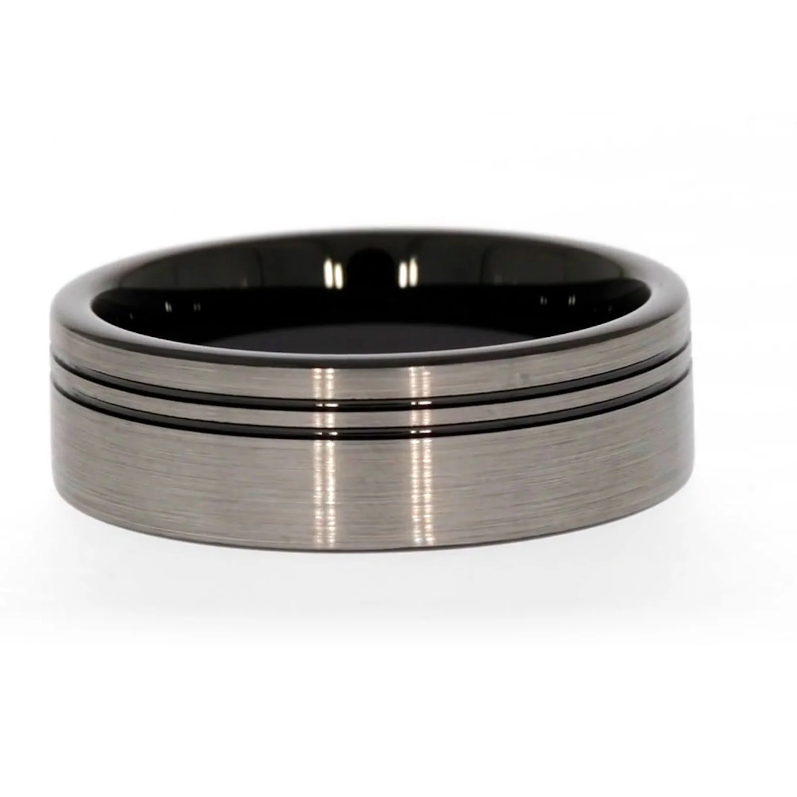 Tensity Tungsten Black Patterned Band Mens Ring - Image 47