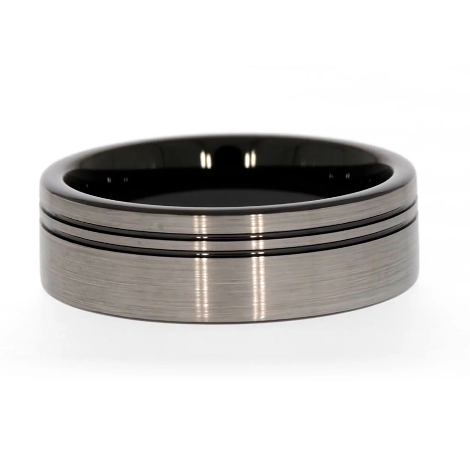 Tensity Tungsten Black Patterned Band Mens Ring - Image 57
