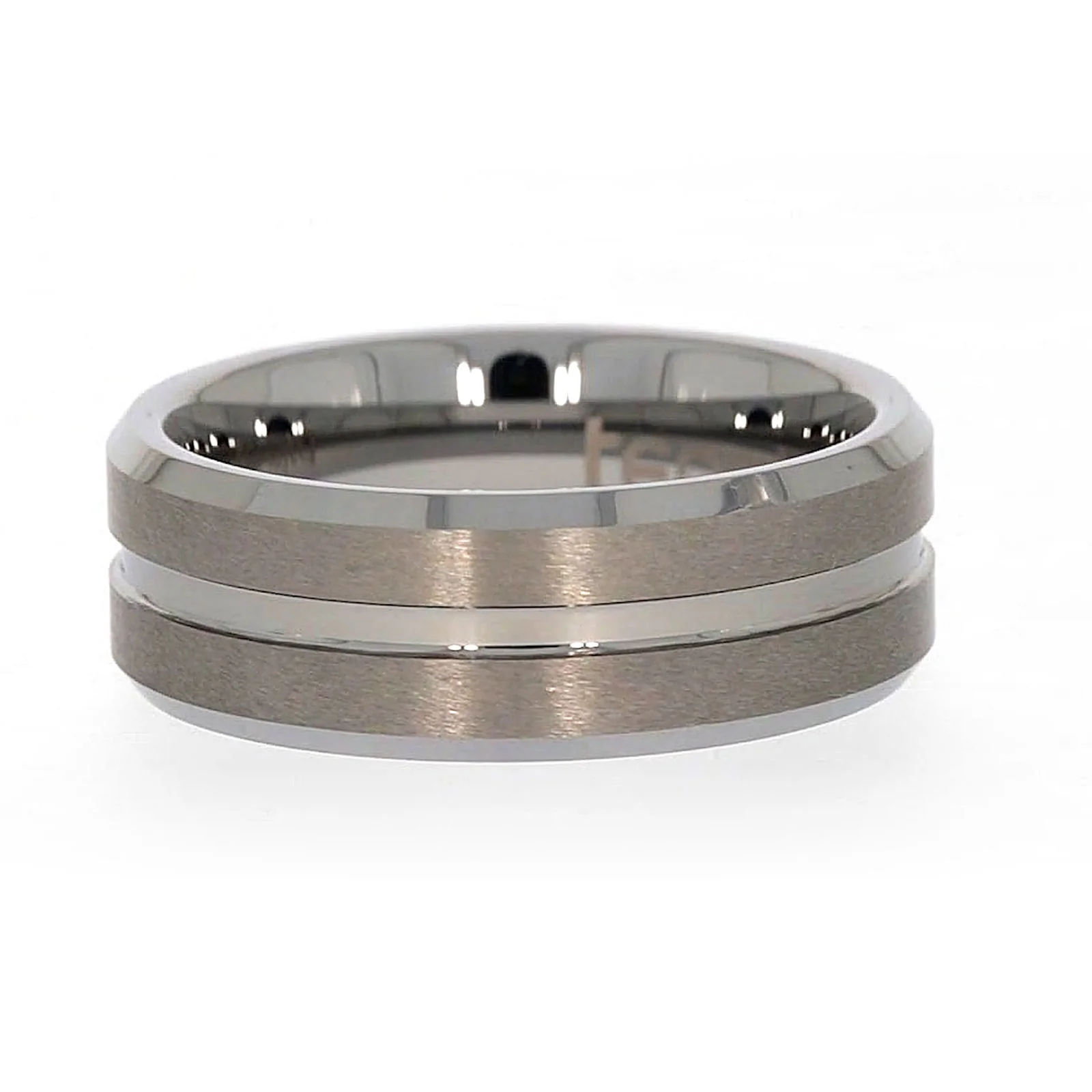 Tensity Band Patterned Polished Mens Ring - Image 10
