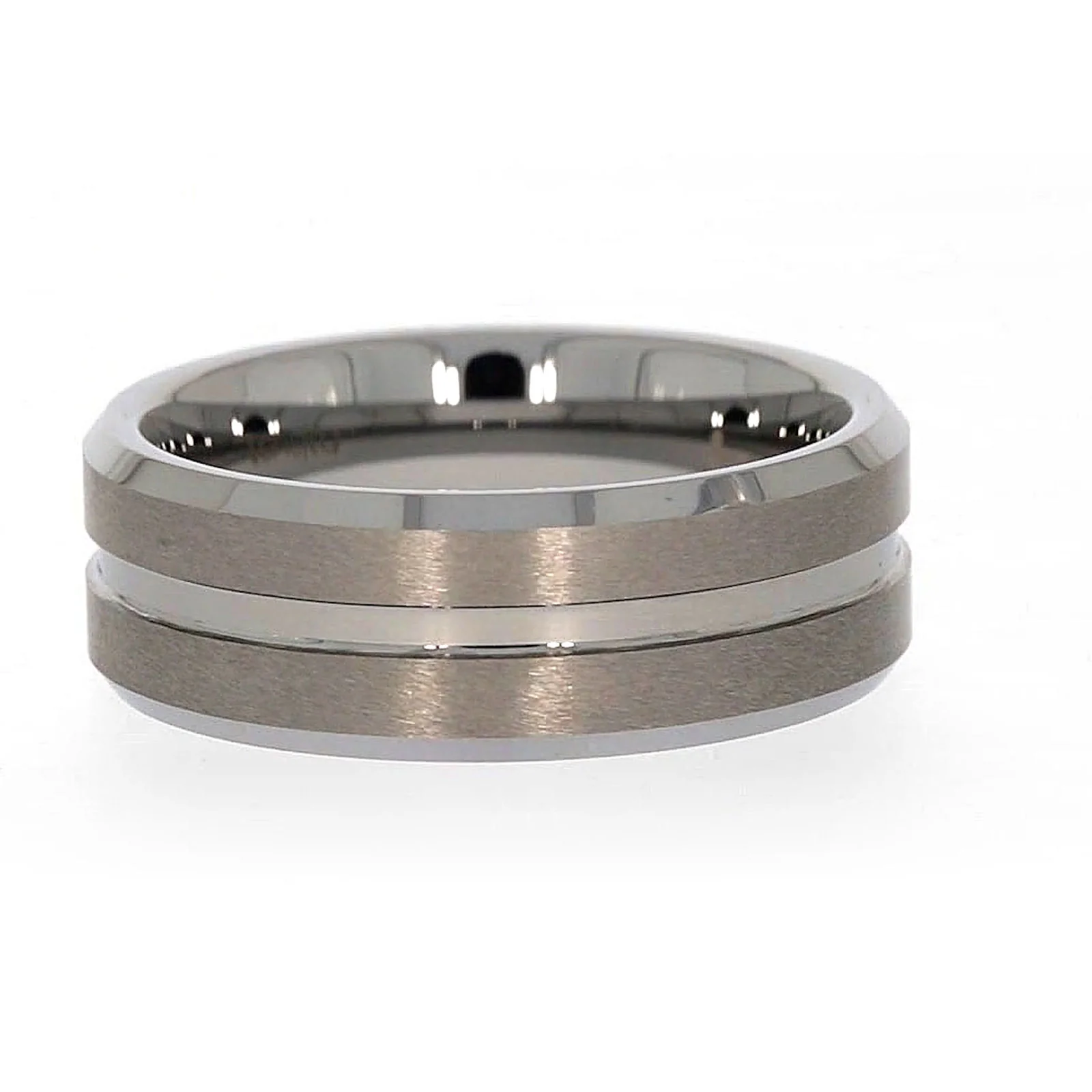 Tensity Band Patterned Polished Mens Ring - Image 16