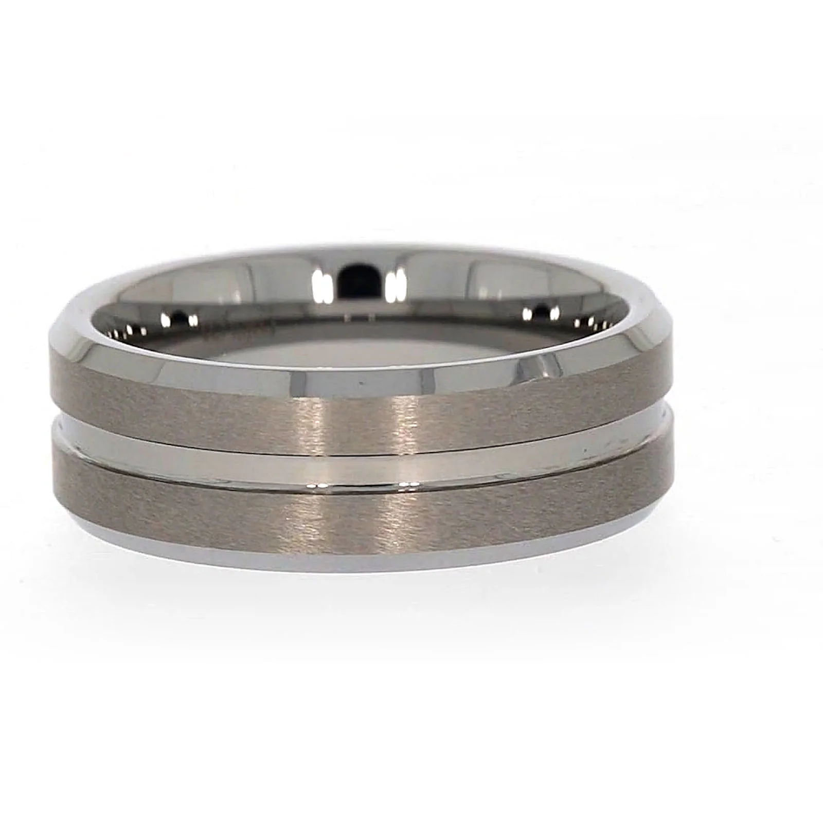 Tensity Band Patterned Polished Mens Ring - Image 21