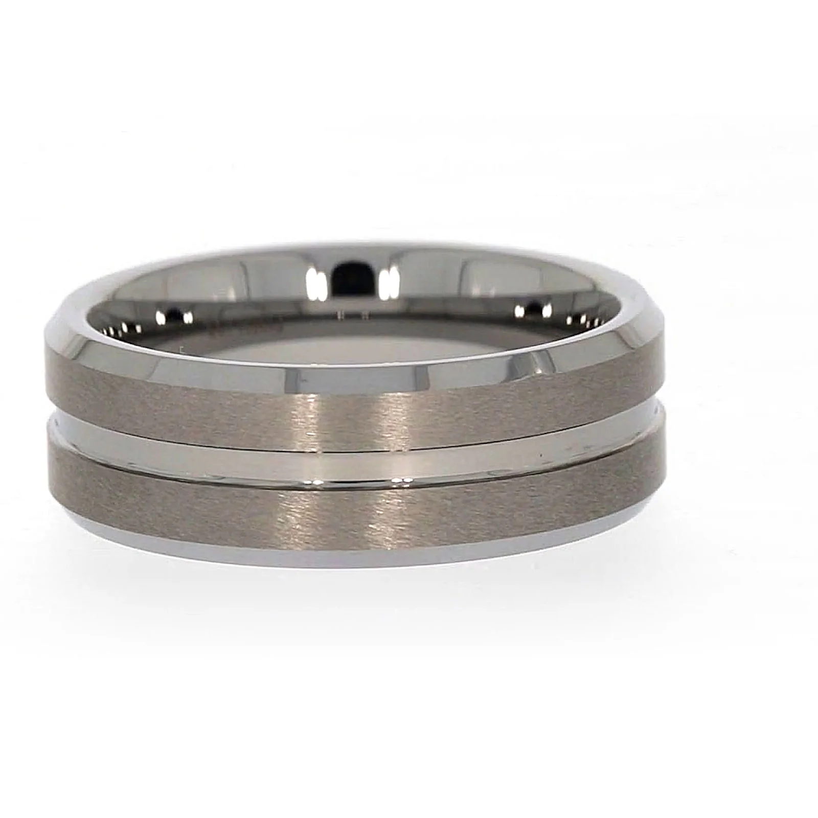 Tensity Band Patterned Polished Mens Ring - Image 23