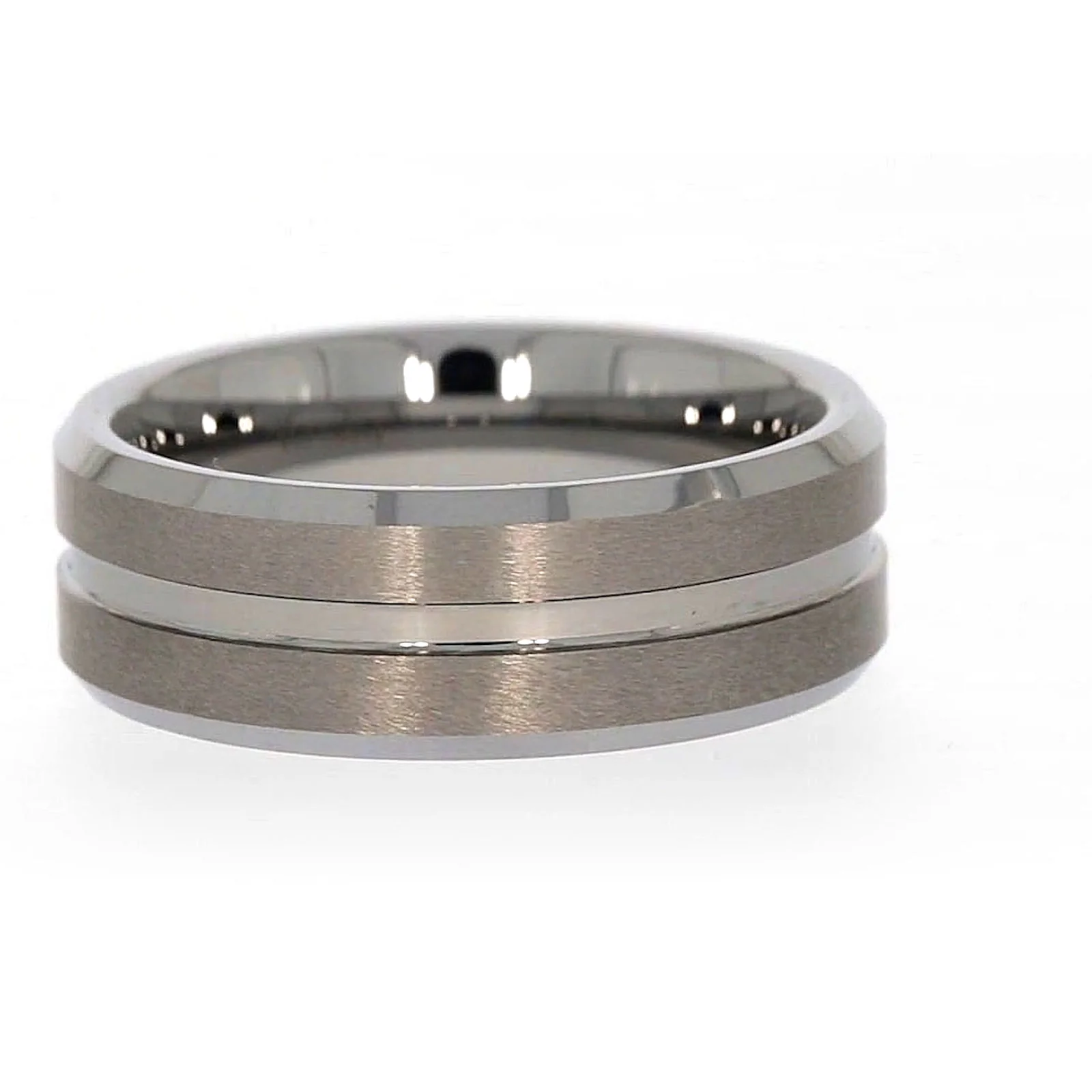 Tensity Band Patterned Polished Mens Ring - Image 24