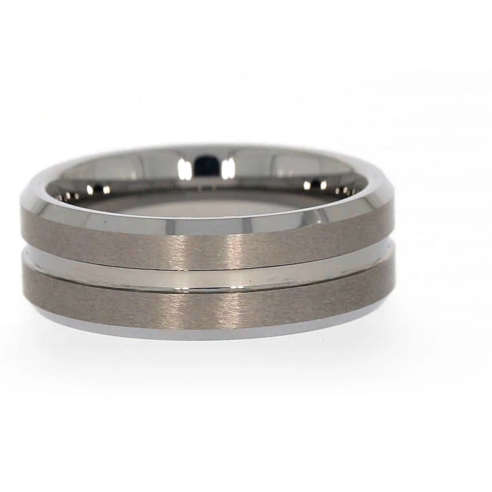 Tensity Band Patterned Polished Mens Ring - Image 28