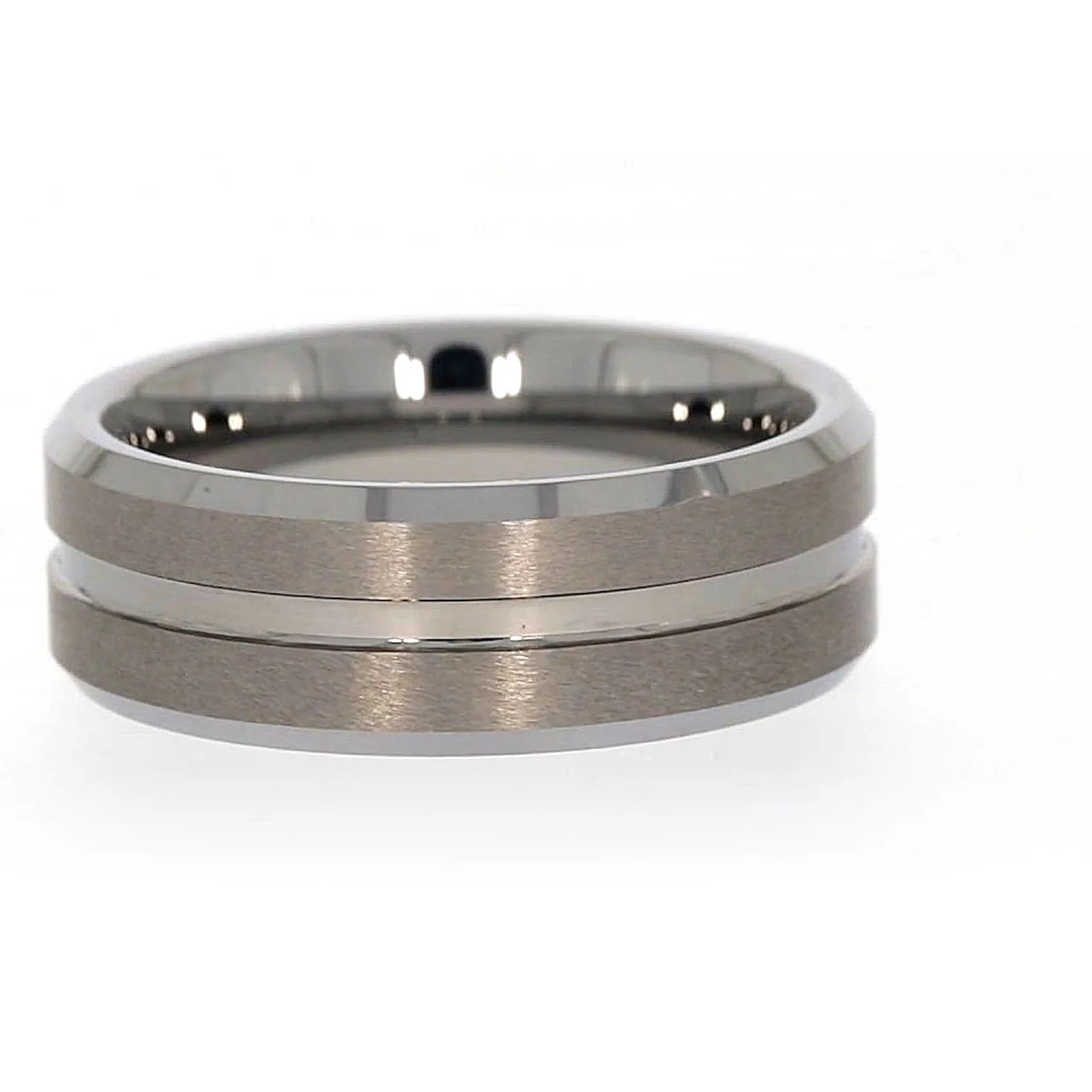 Tensity Band Patterned Polished Mens Ring - Image 29