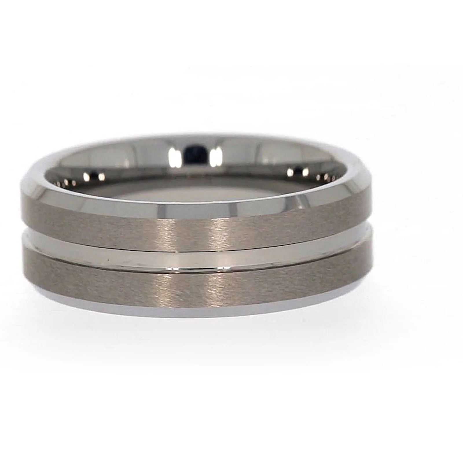 Tensity Band Patterned Polished Mens Ring - Image 37