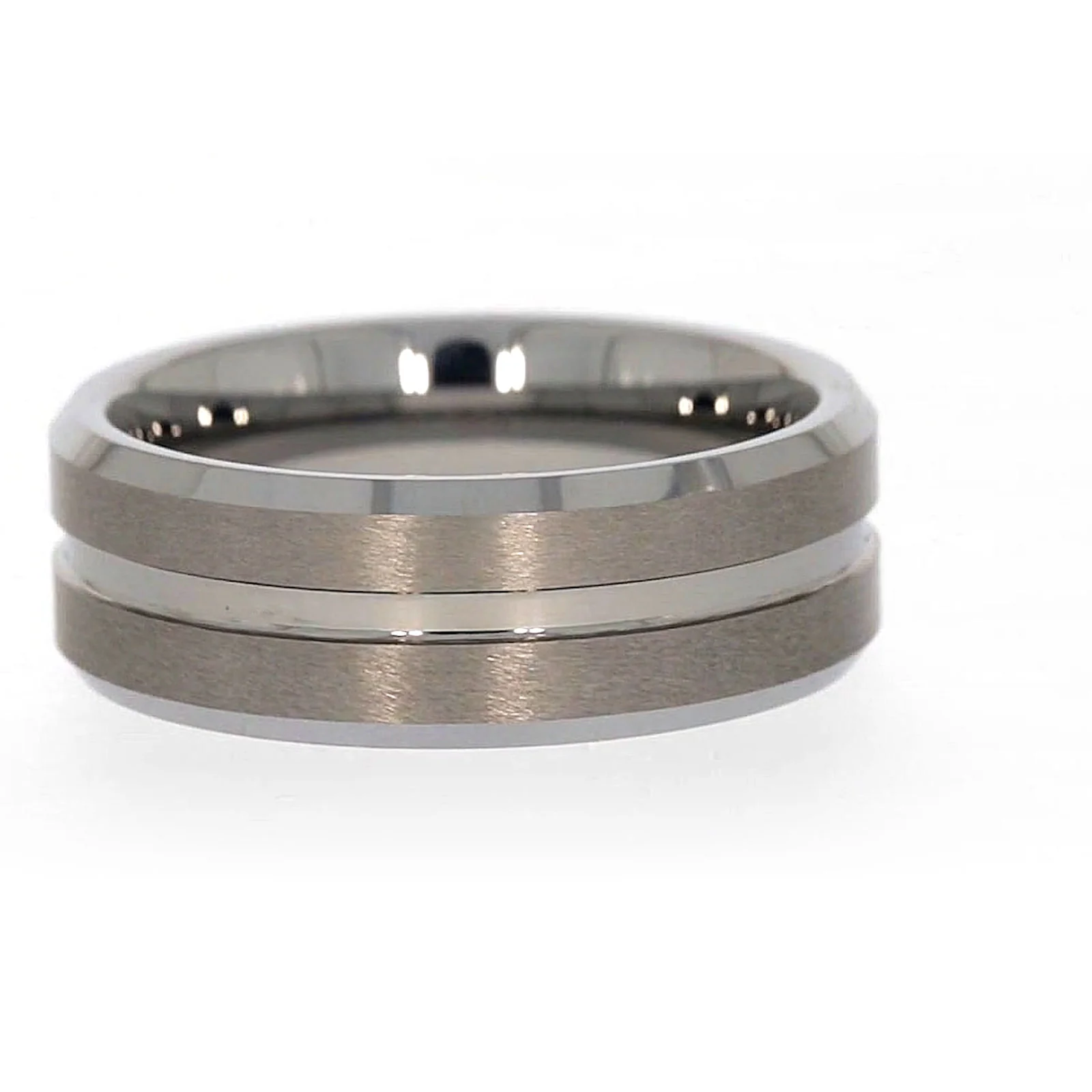 Tensity Band Patterned Polished Mens Ring - Image 38
